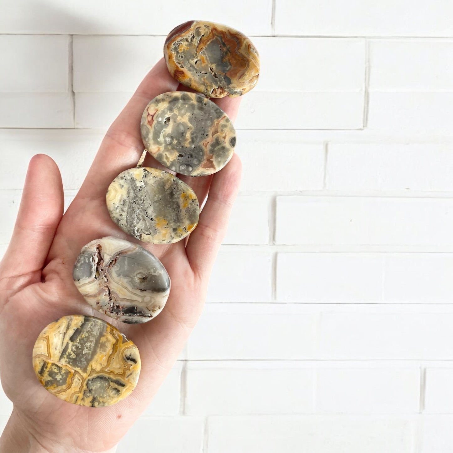 Crazy Lace Agate Thumb/Worry Stone ~ intuitively chosen