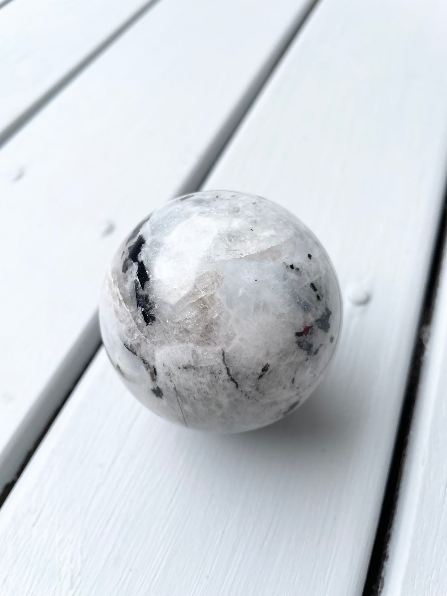 Rainbow Moonstone Sphere includes holder