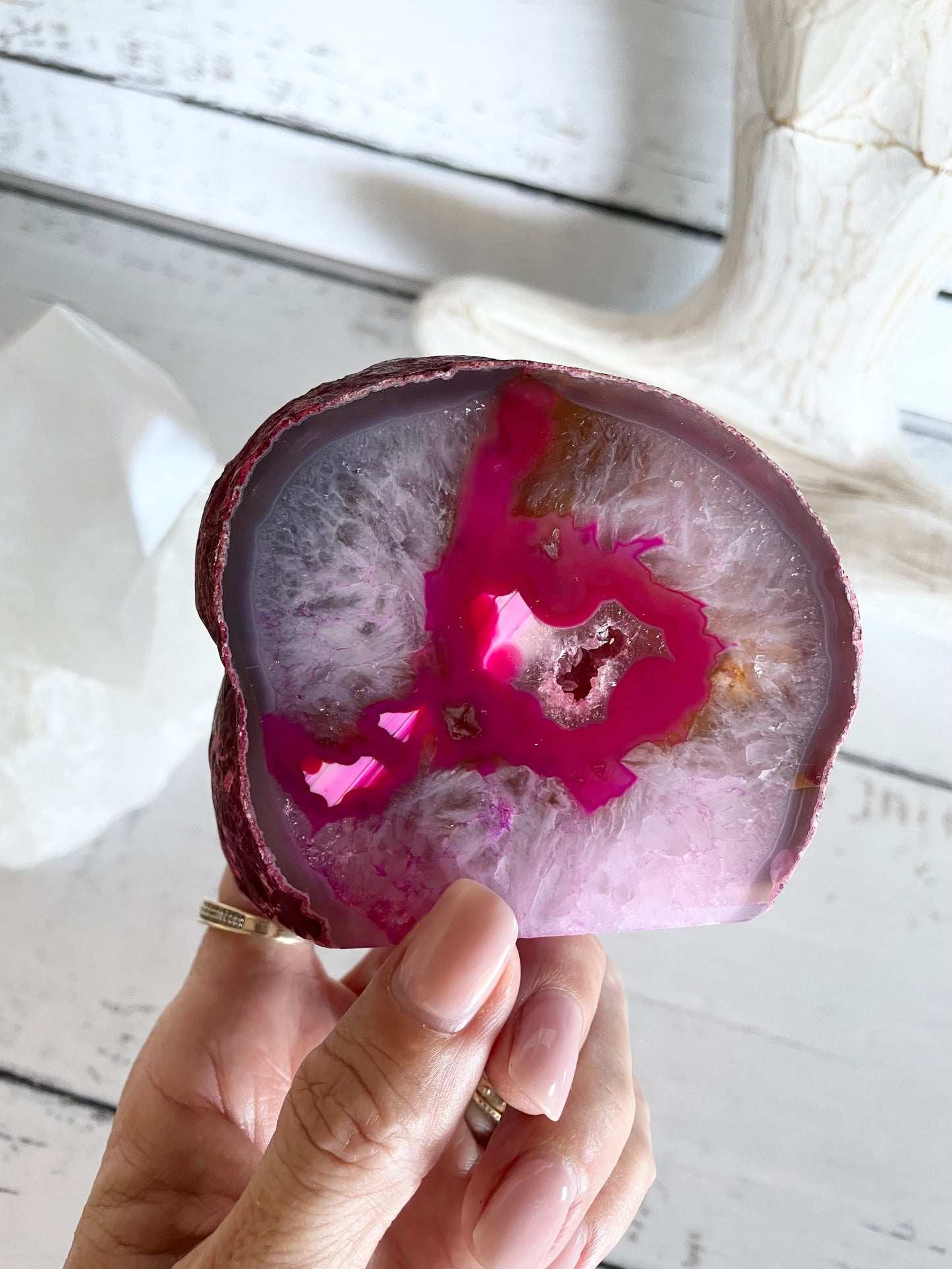 Agate Druzy Geode ~ Pink