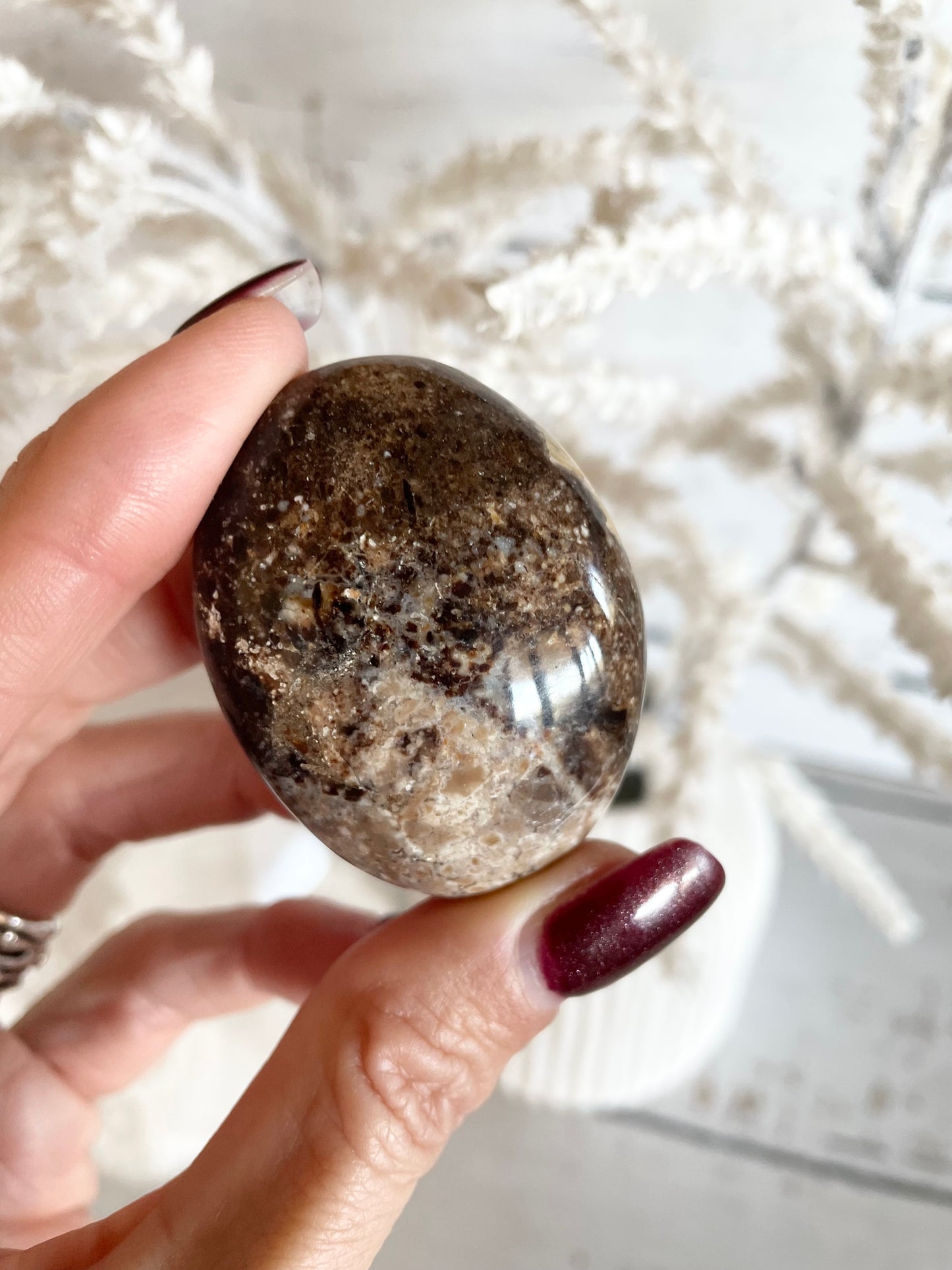 Black Opal Pillow /Palm Stone