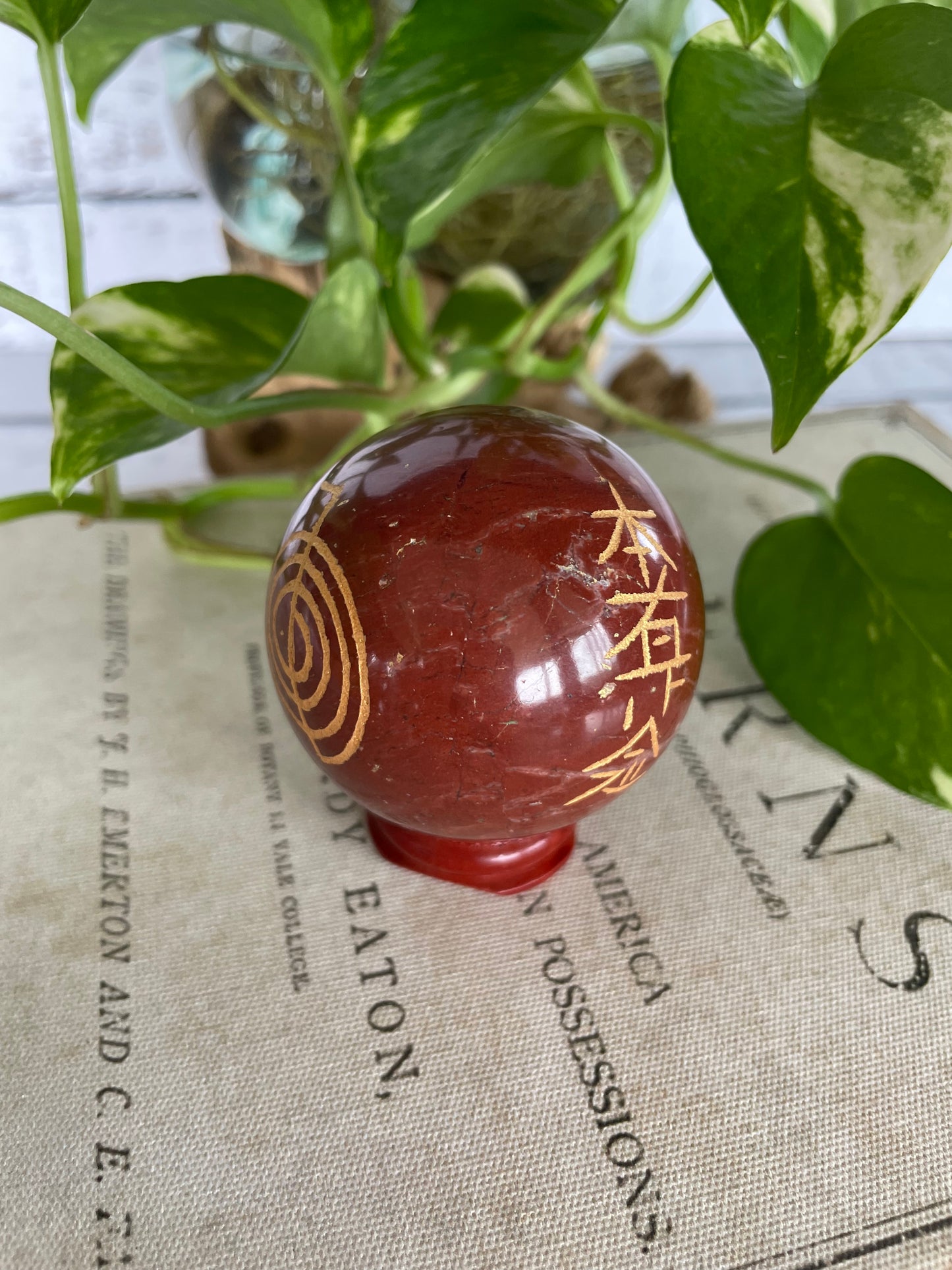Red Jasper Reiki Sphere Includes Holder