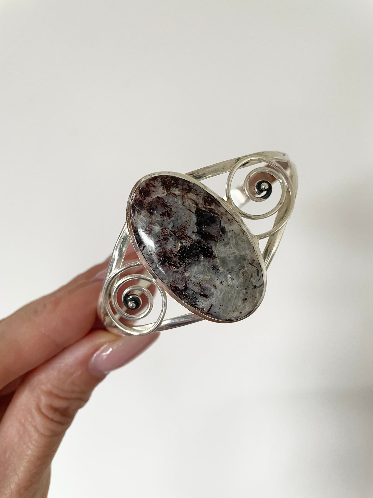 Astrophyllite silver cuff