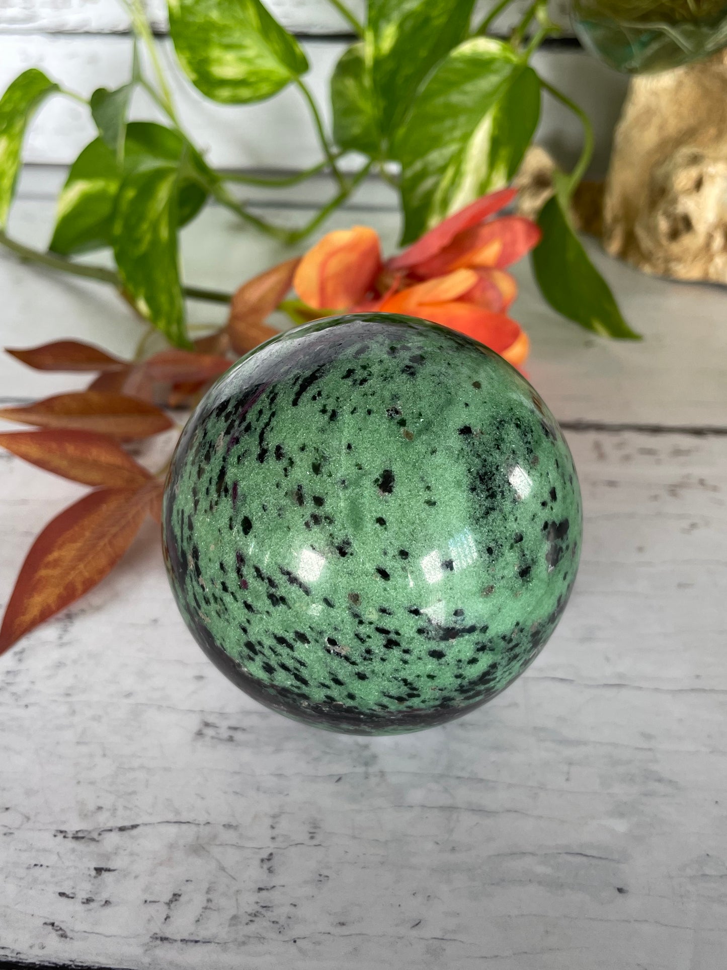Ruby Zoisite Sphere Includes Holder