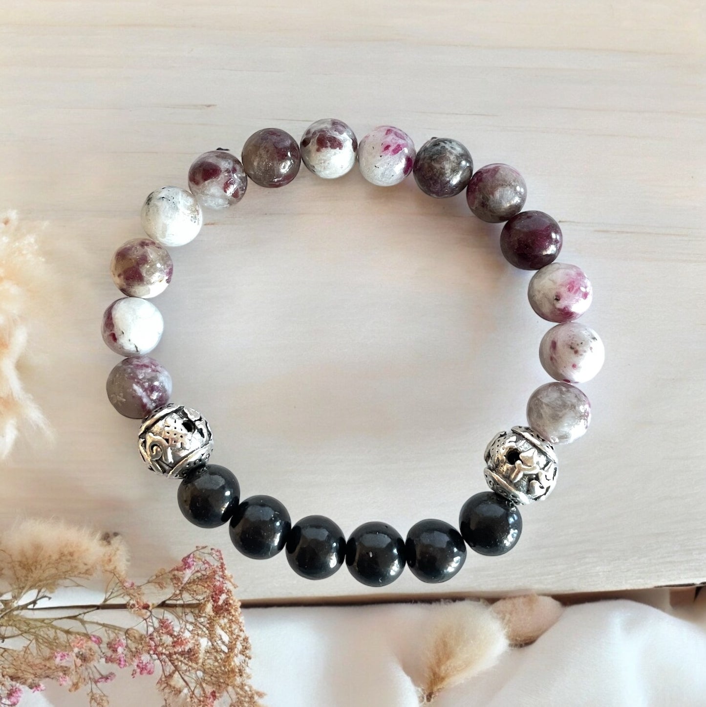 Rubellite/Shungite Healing Bracelet