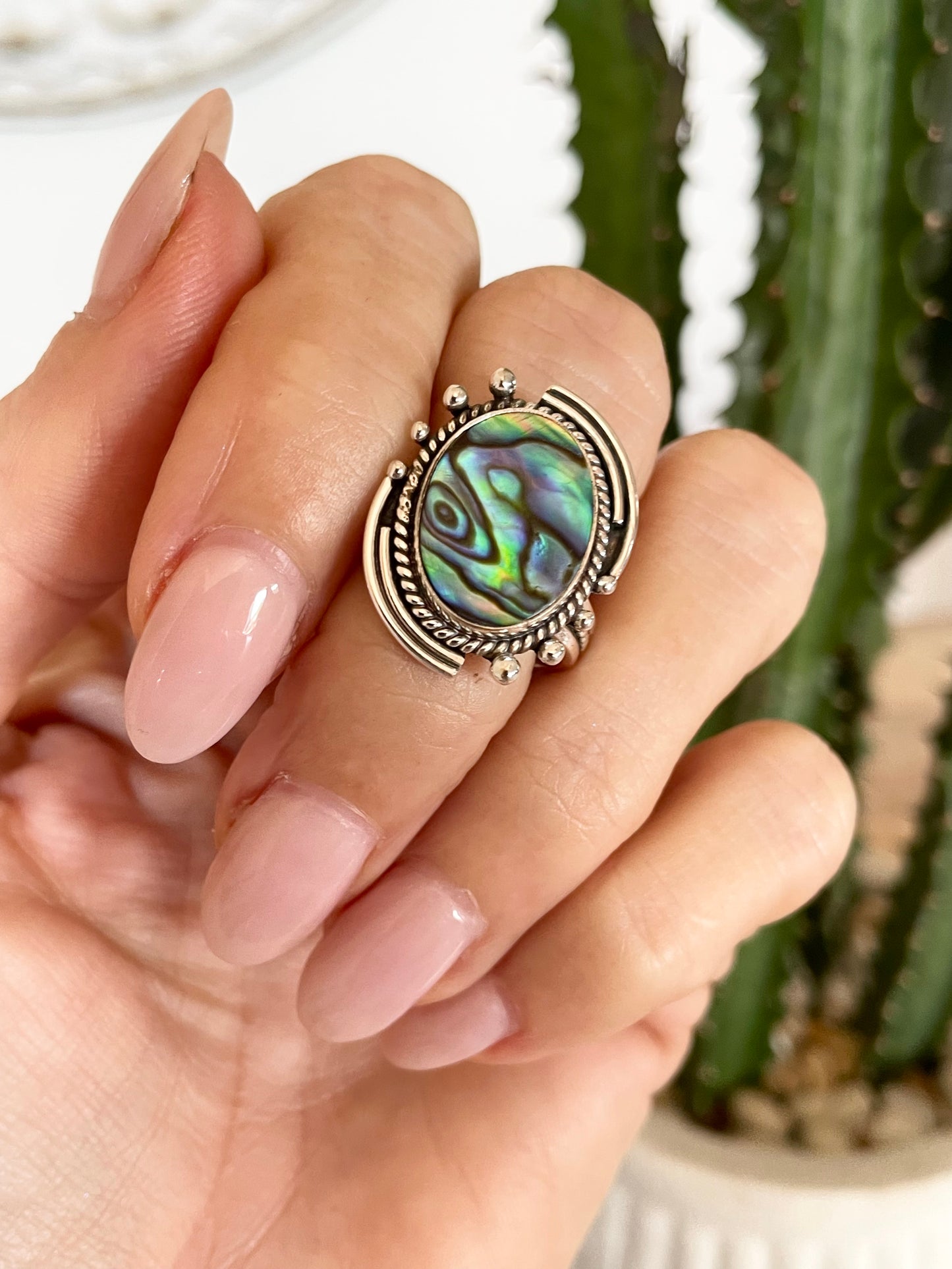 Abalone Shell ring ~Adjustable size 6-10