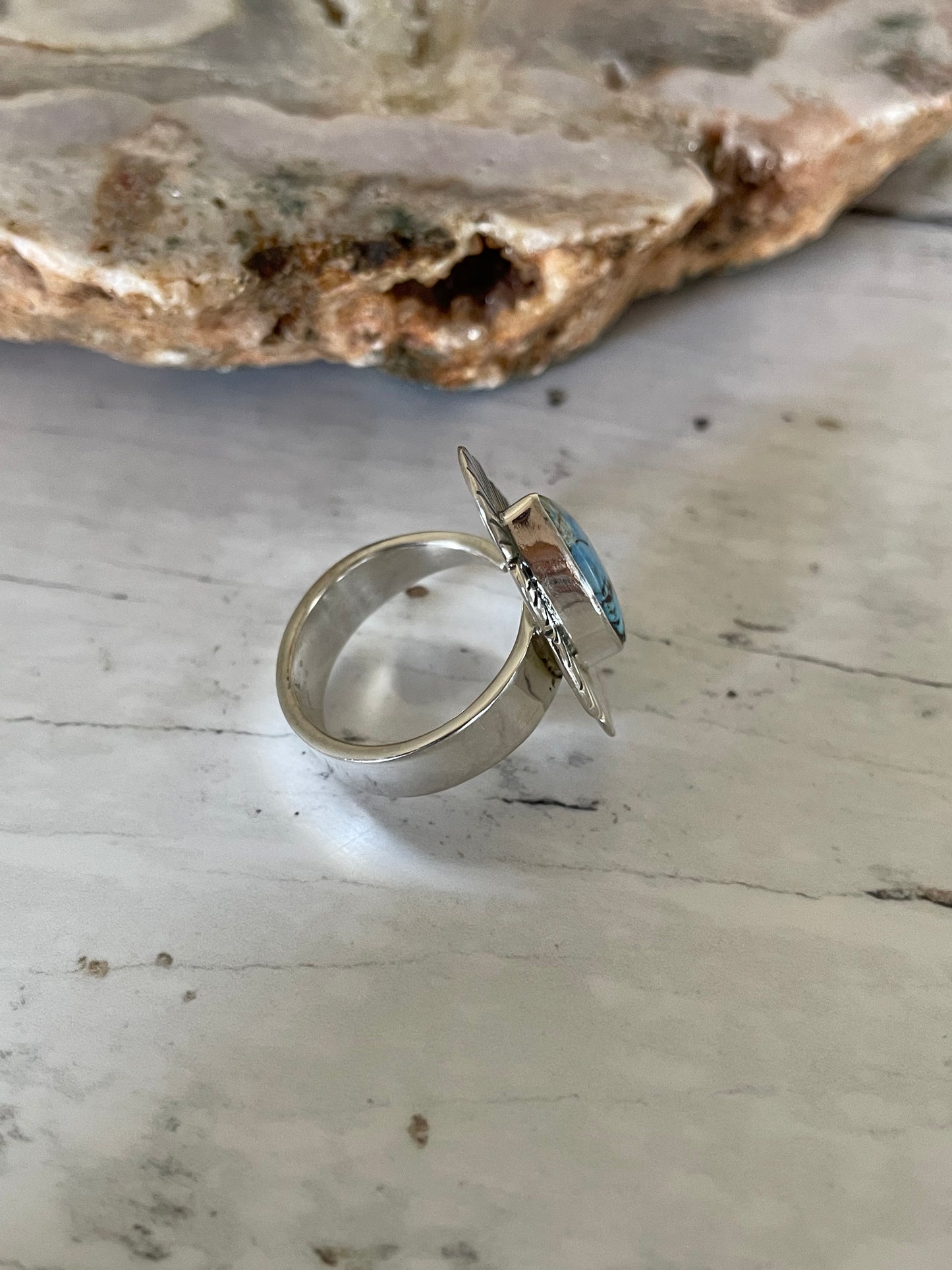 Navajo Golden Hill Turquoise Ring ~ adjustable size 8-10