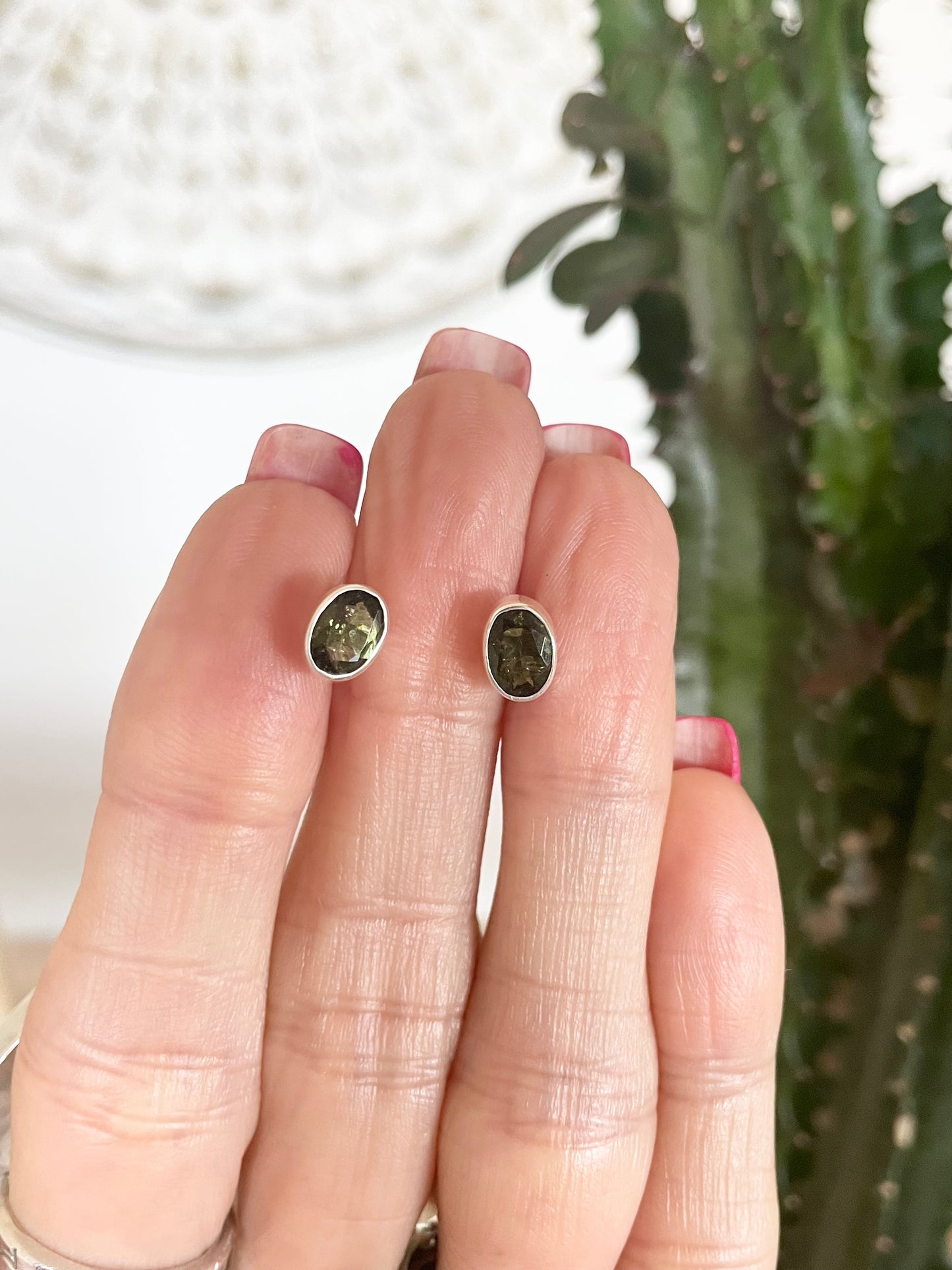 Moldavite Studs