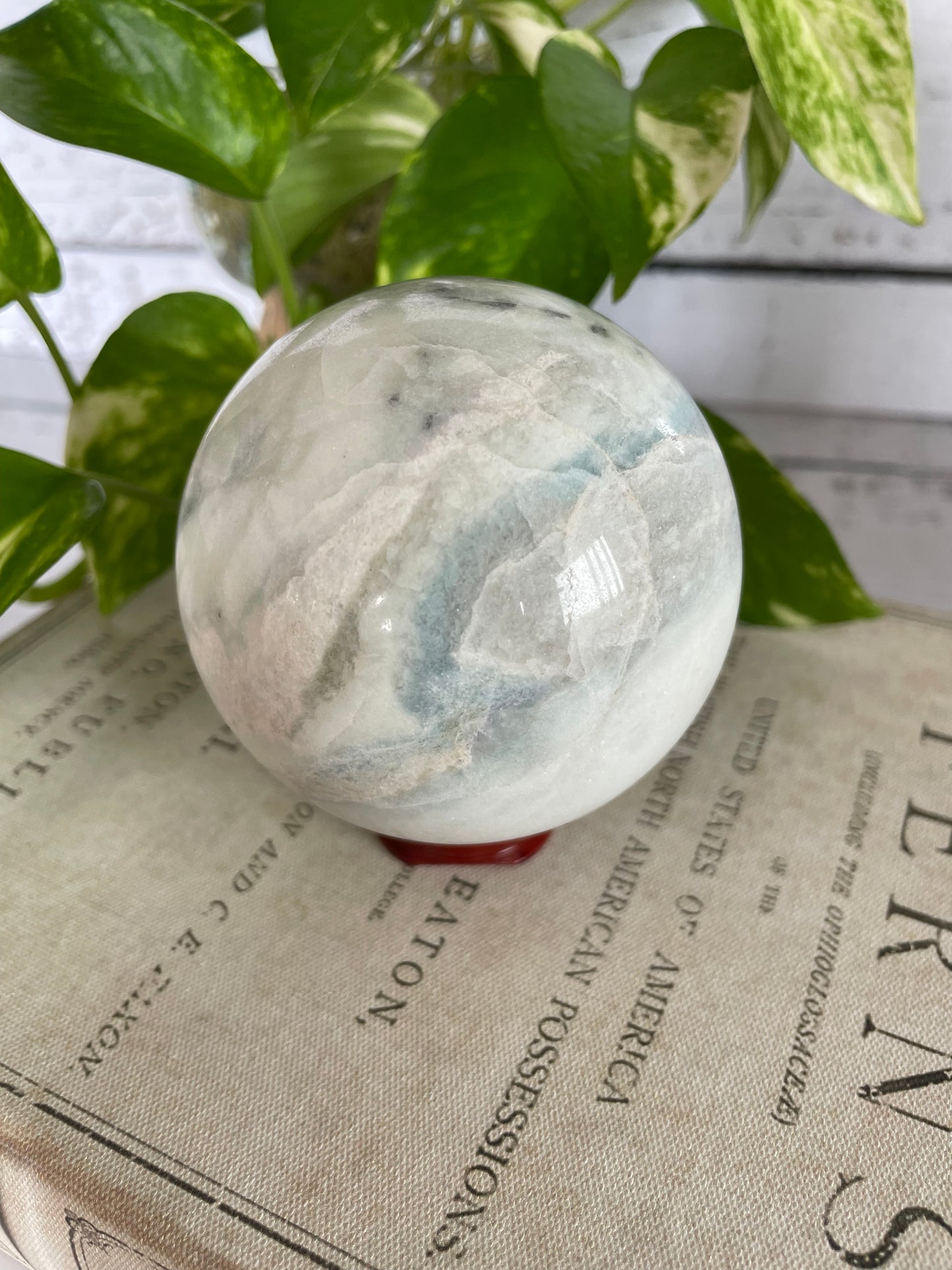 Caribbean Calcite Sphere Includes Holder