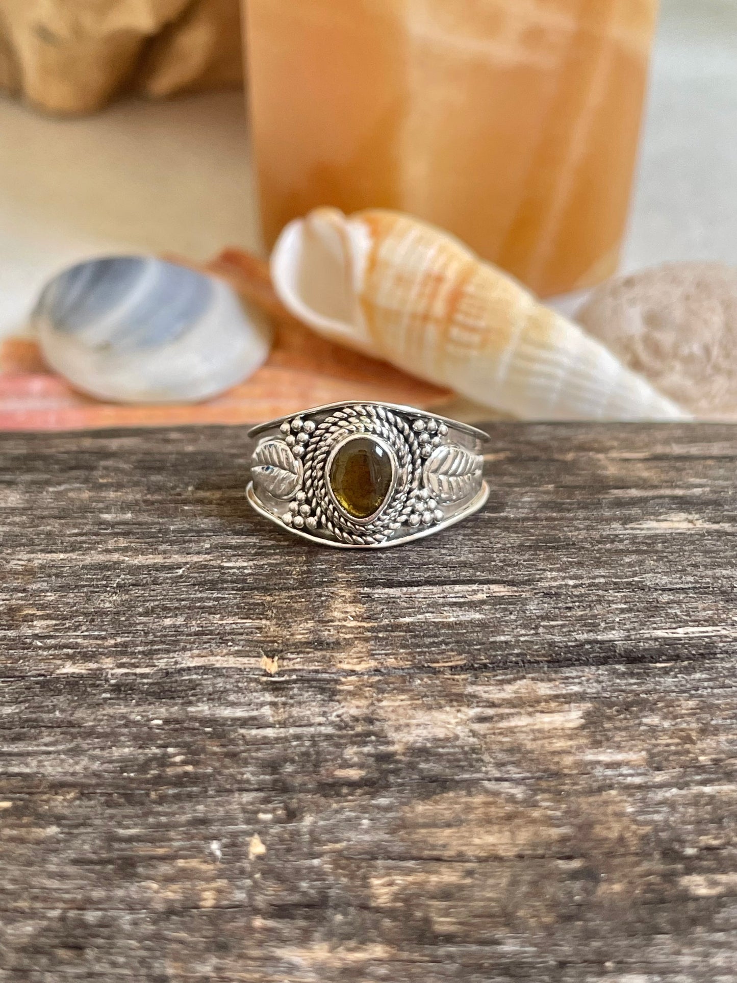 Green Tourmaline Ring ~ size 7.5