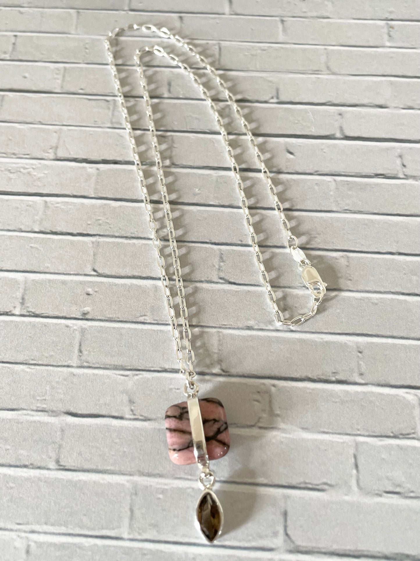 Rhodonite & Smoky Quartz Necklace