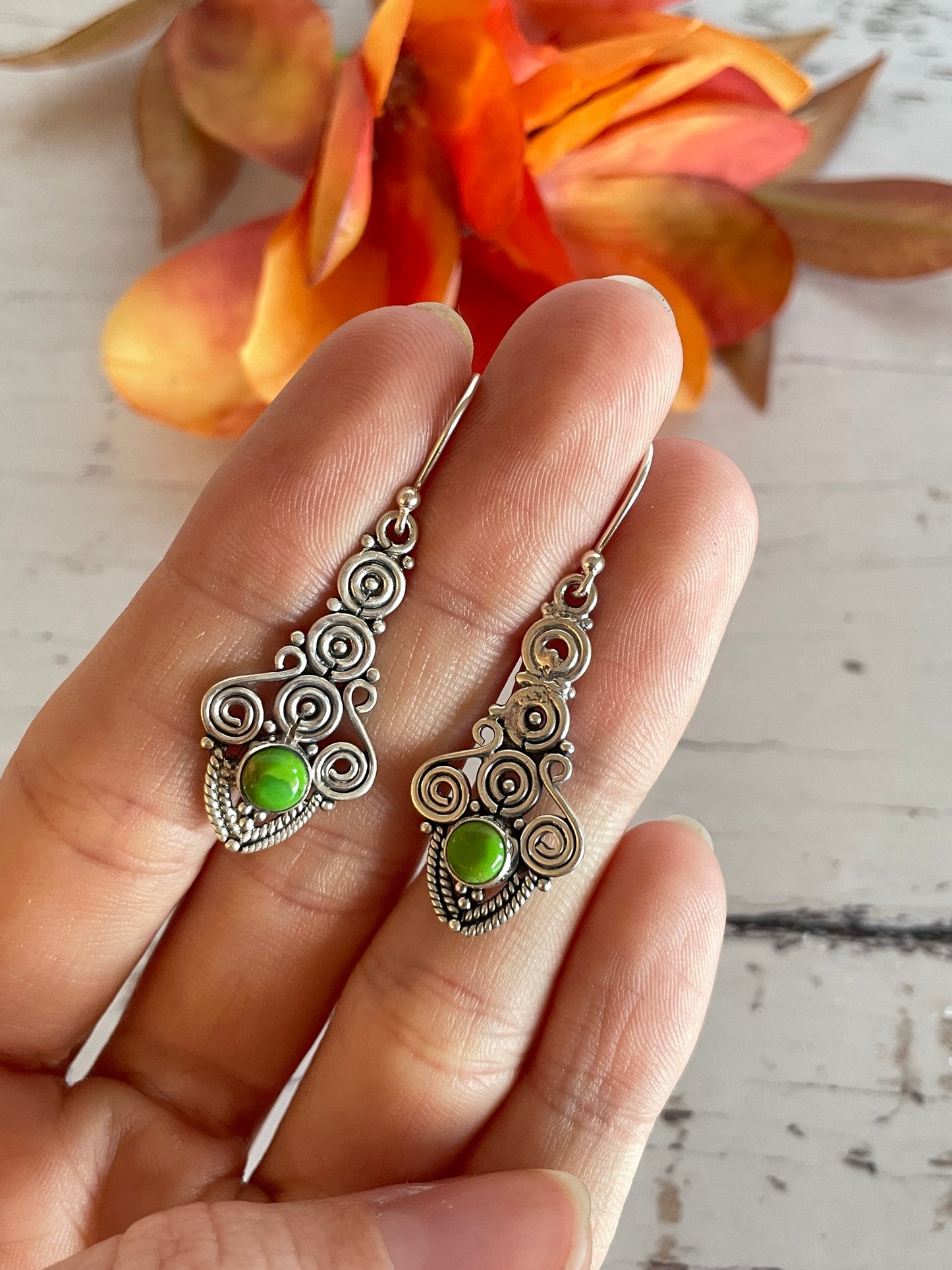 Green Kingman Turquoise Dangles