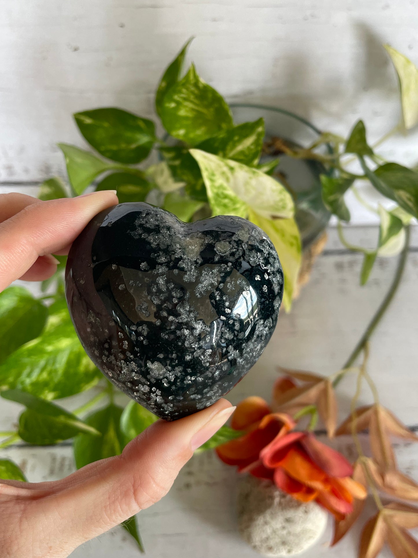 Moss Agate Heart