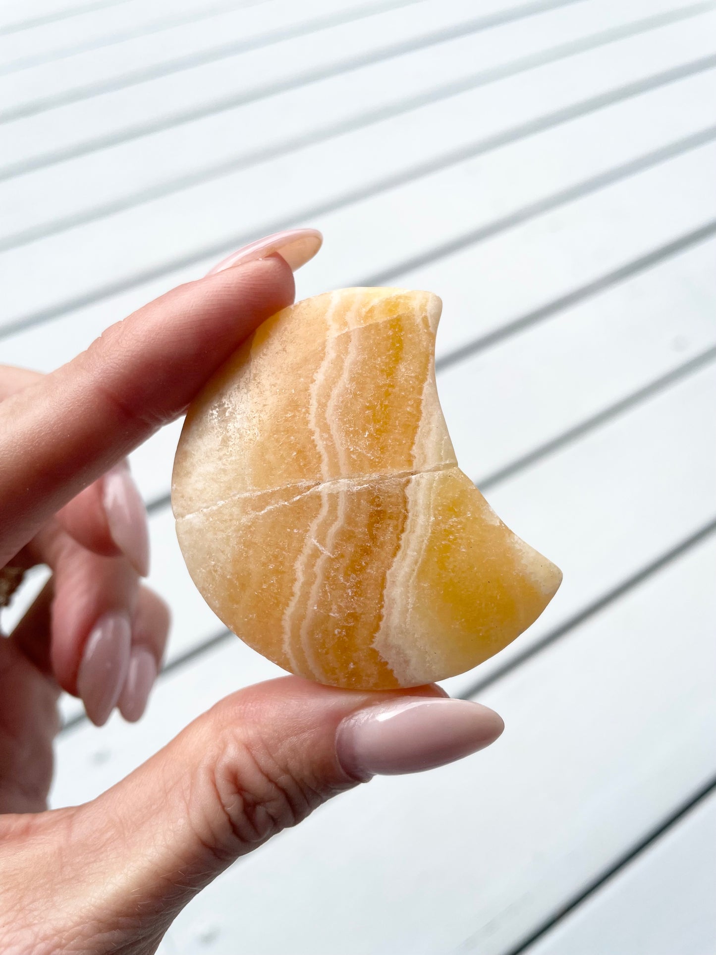 Orange Calcite Moon