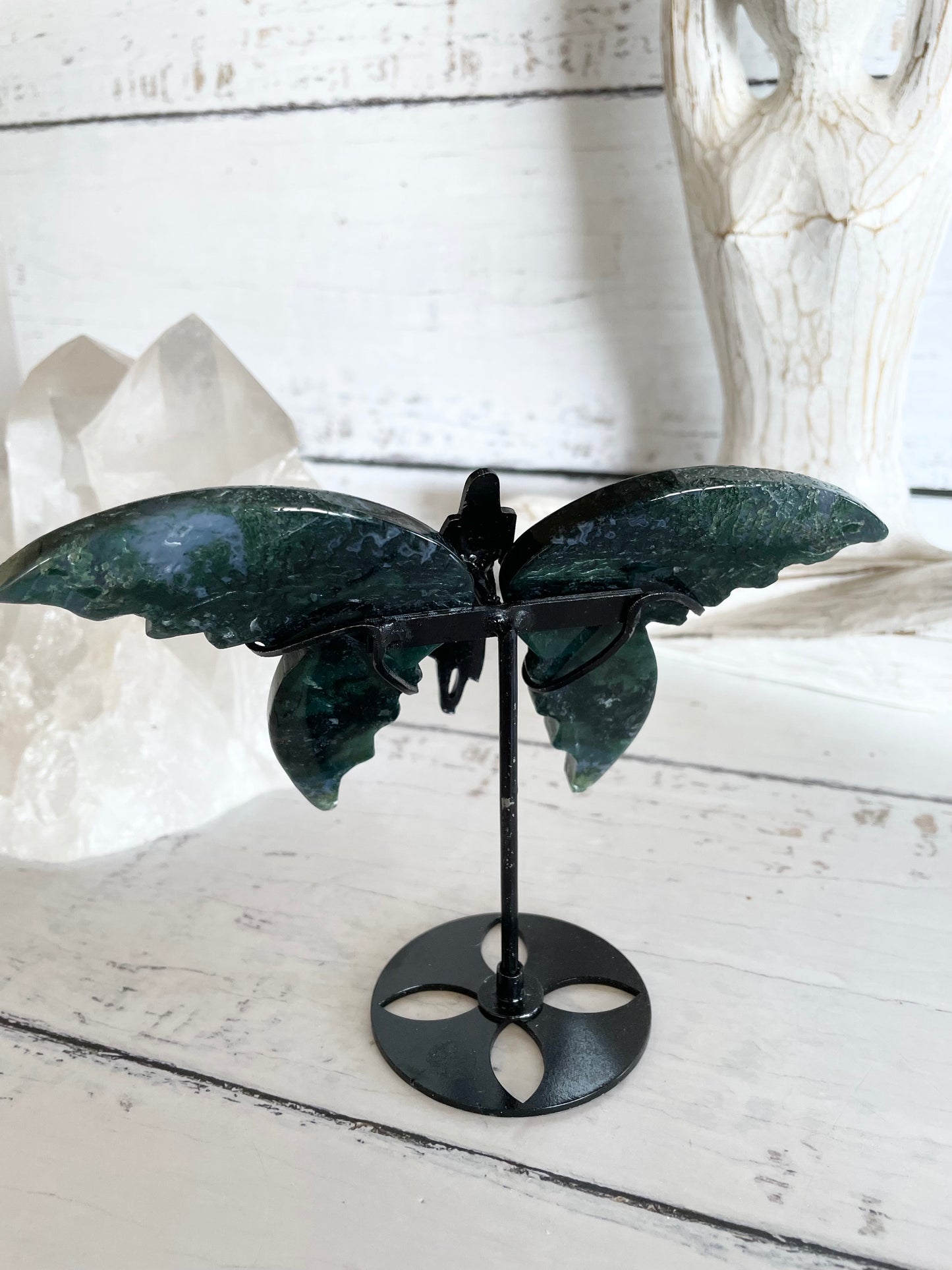 Ethereal Angel Wings ~ Moss Agate