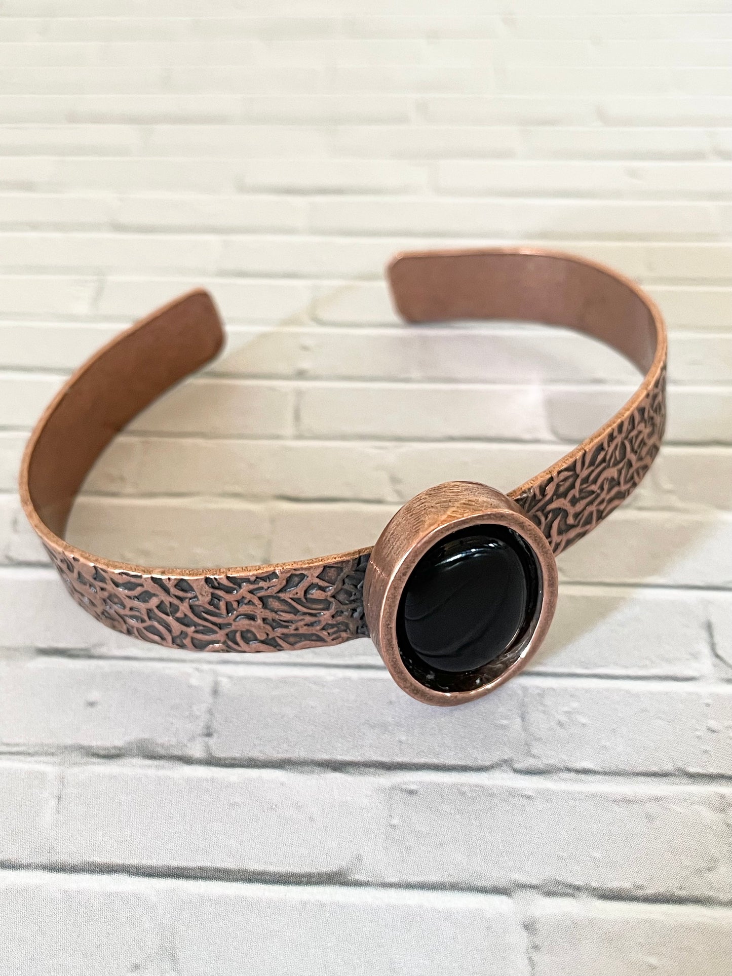 Black Onyx Copper Cuff