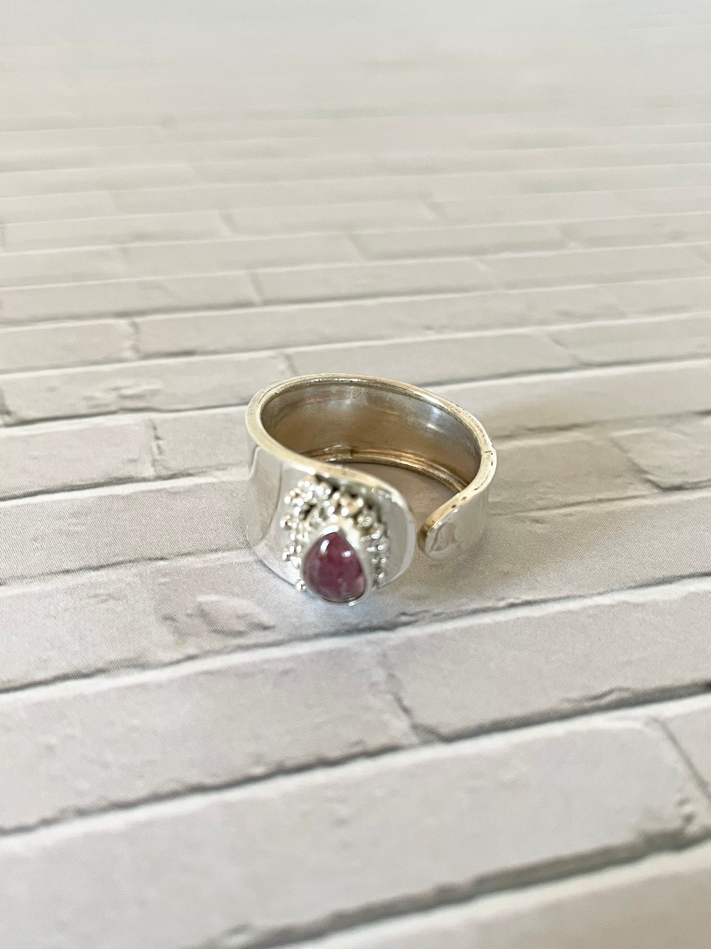 Pink Tourmaline adjustable ring ~ sizes 6.5-10