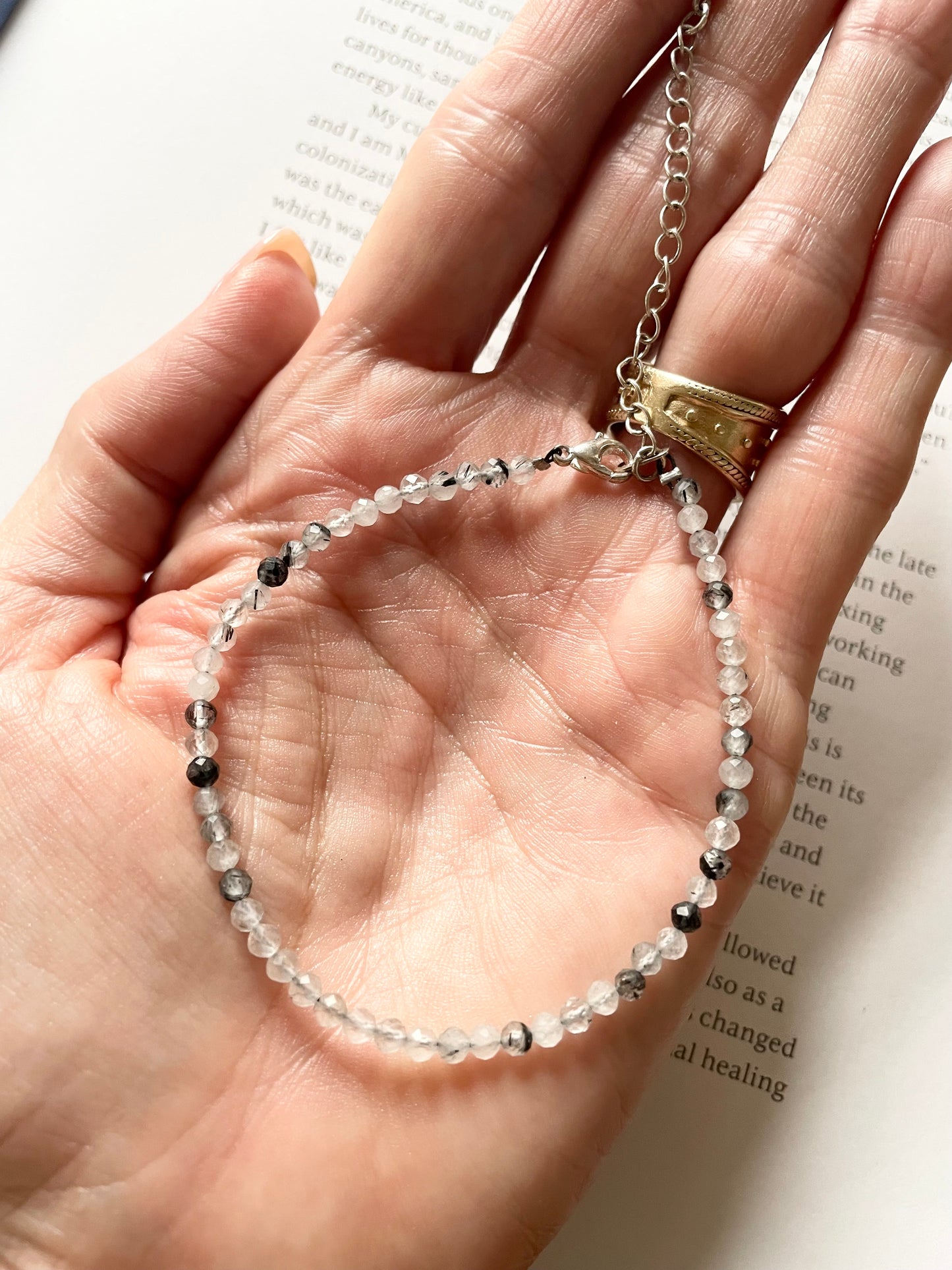 Faceted Bracelet ~ Tourmaline In Quartz