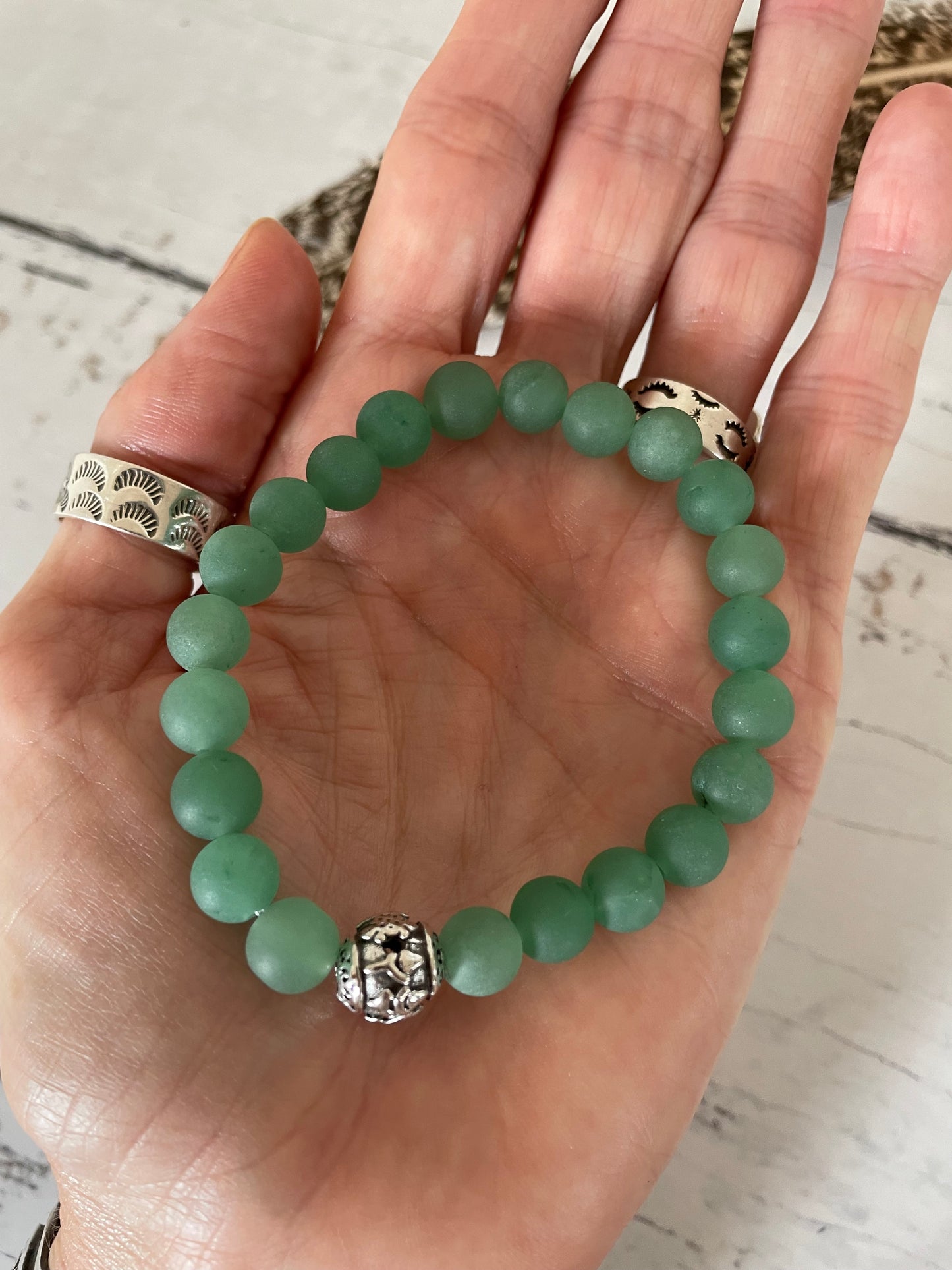 Frosted Green Aventurine Healing Bracelet ~ Faery Folk