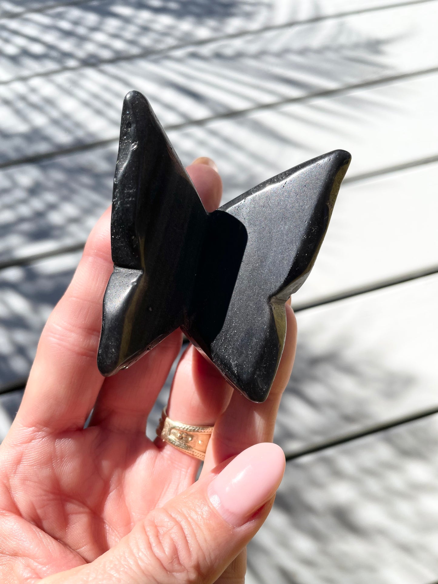 Silver Obsidian Butterfly