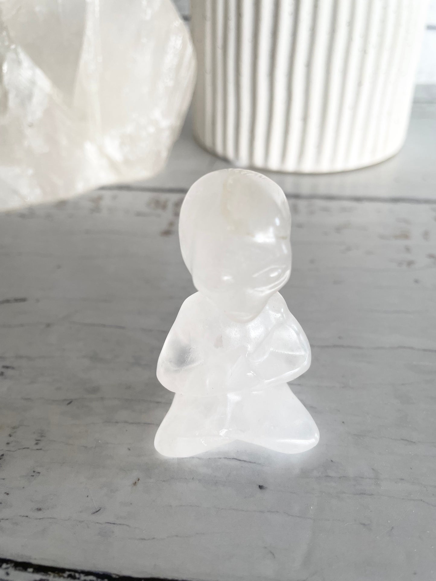 Meditating Alien ~ Clear Quartz