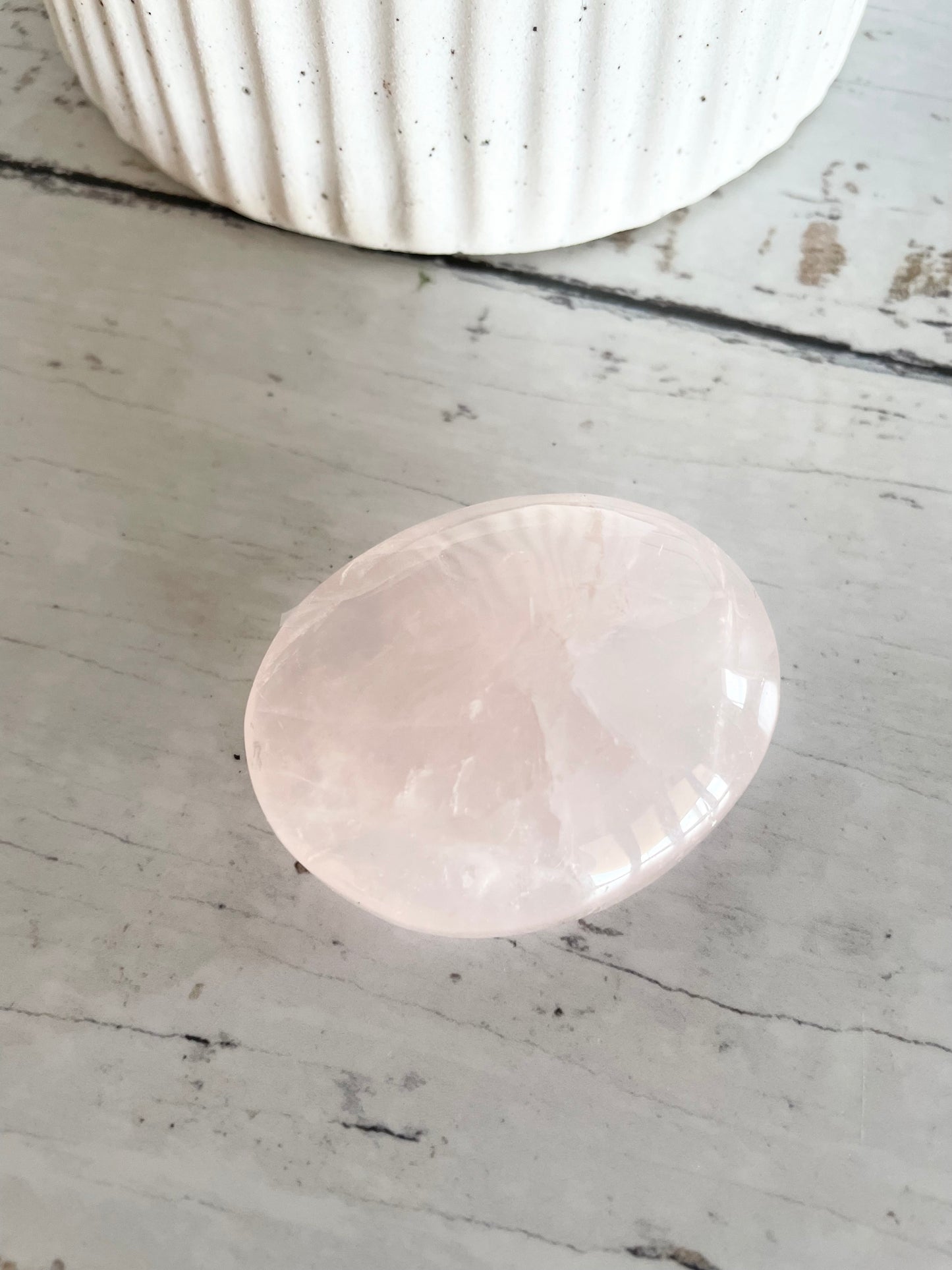 Rose Quartz Pillow Palm Stone