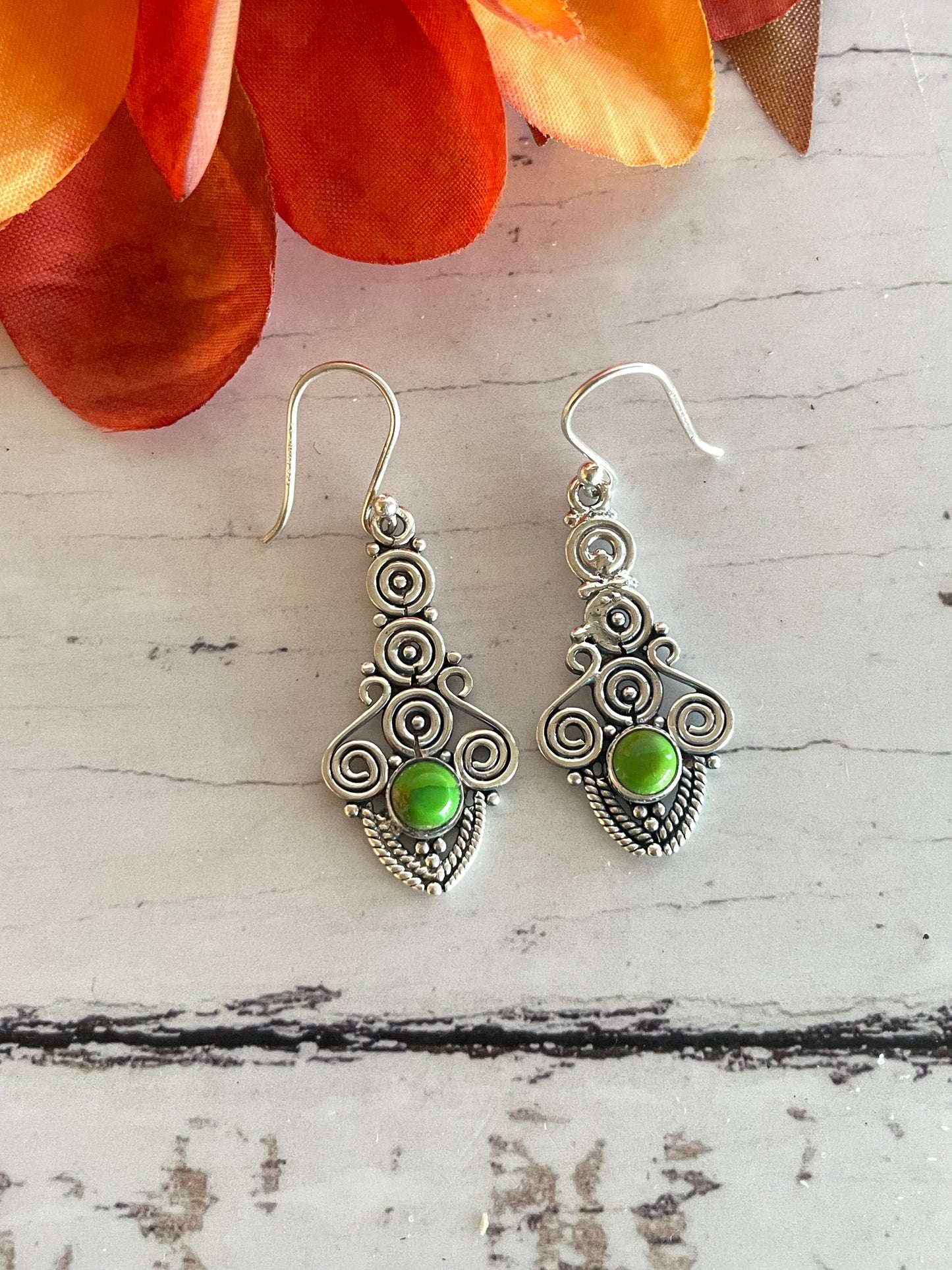Green Kingman Turquoise Dangles