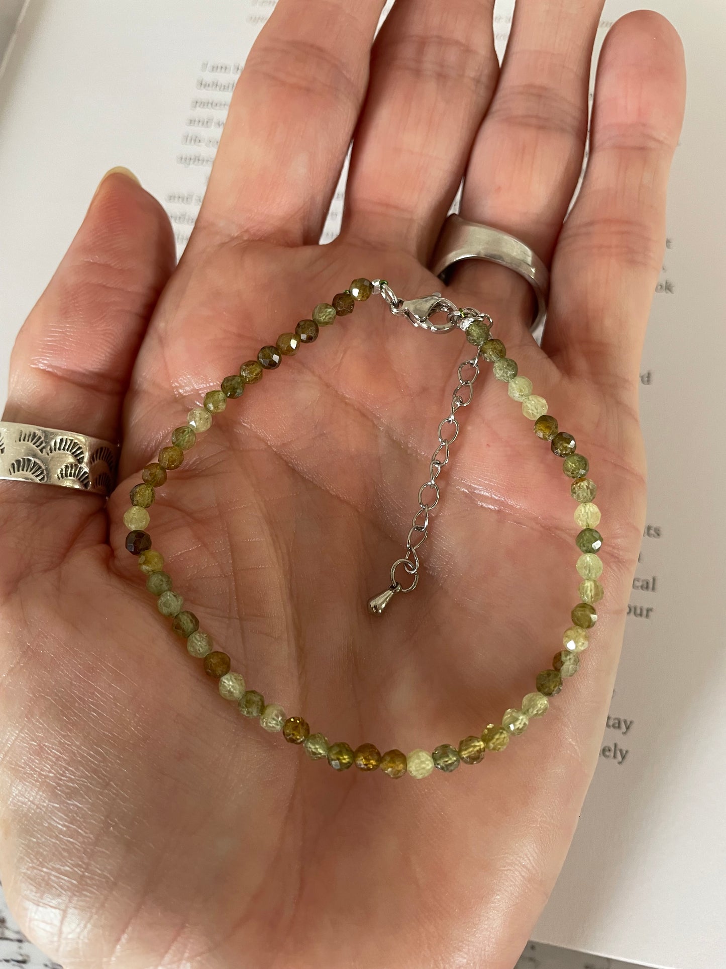 Green Garnet Faceted Bracelet