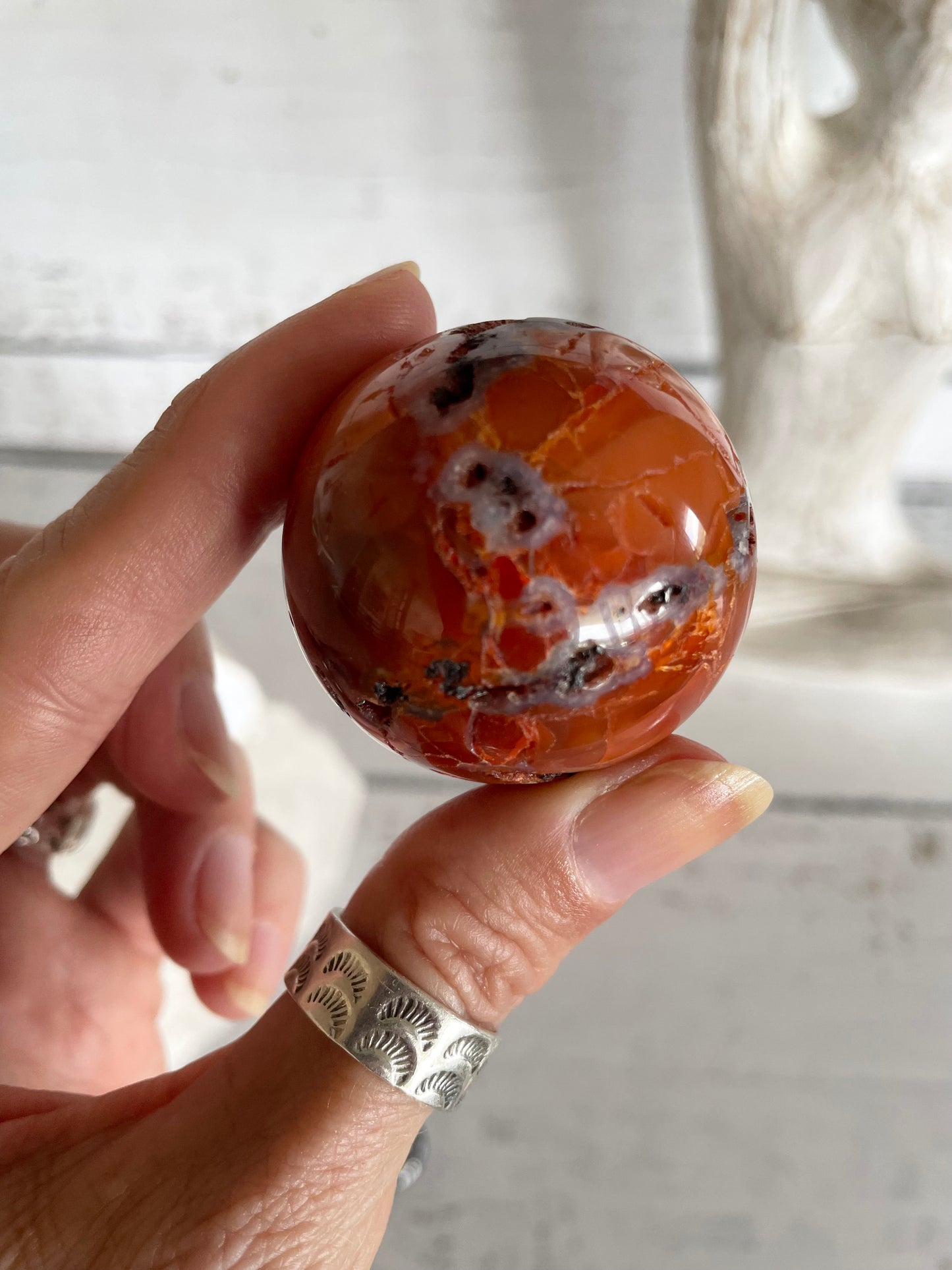 Carnelian Sphere Includes Holder