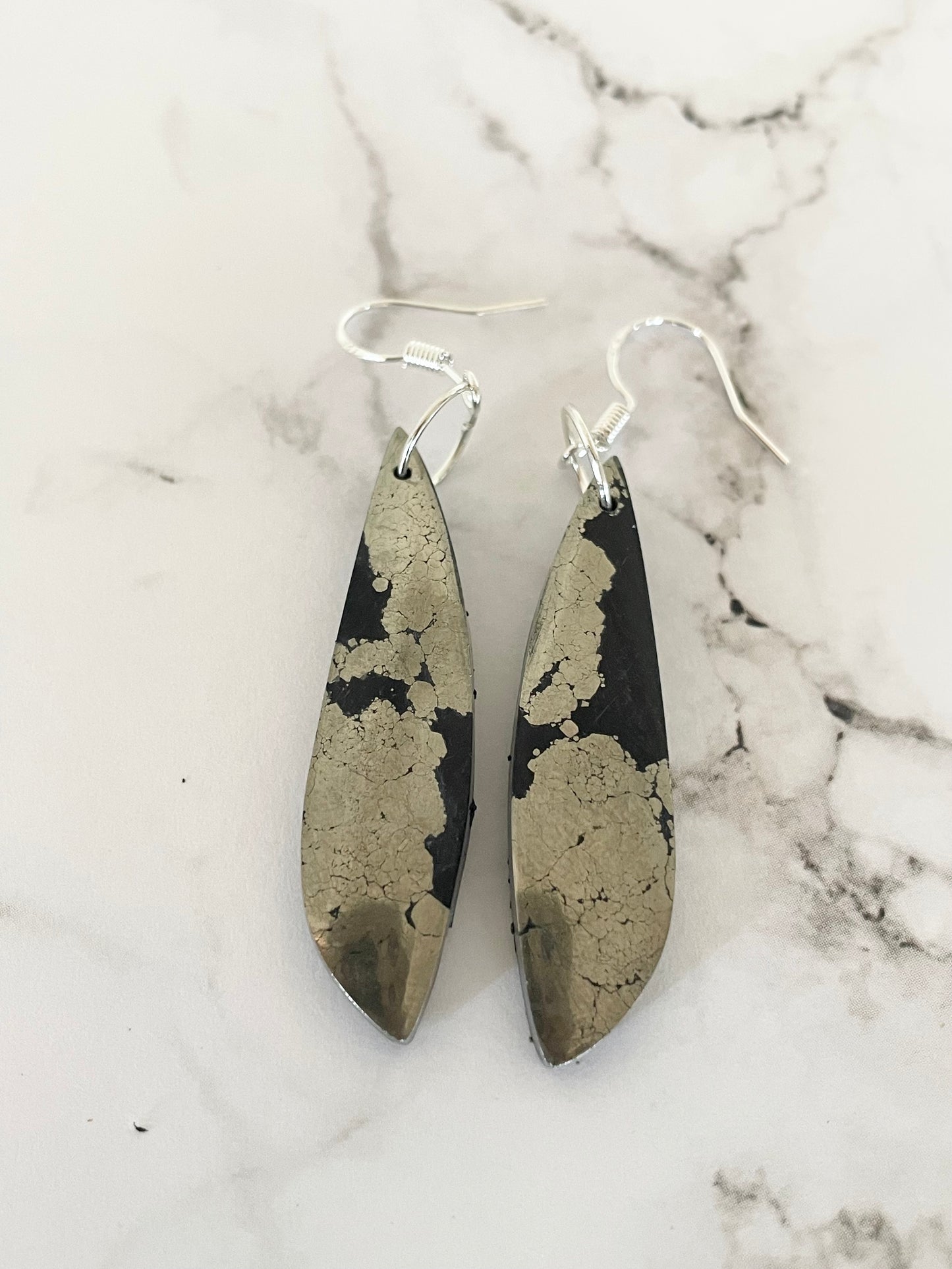 Apache Tears/Pyrite Dangles ~ SweetGrass Studio