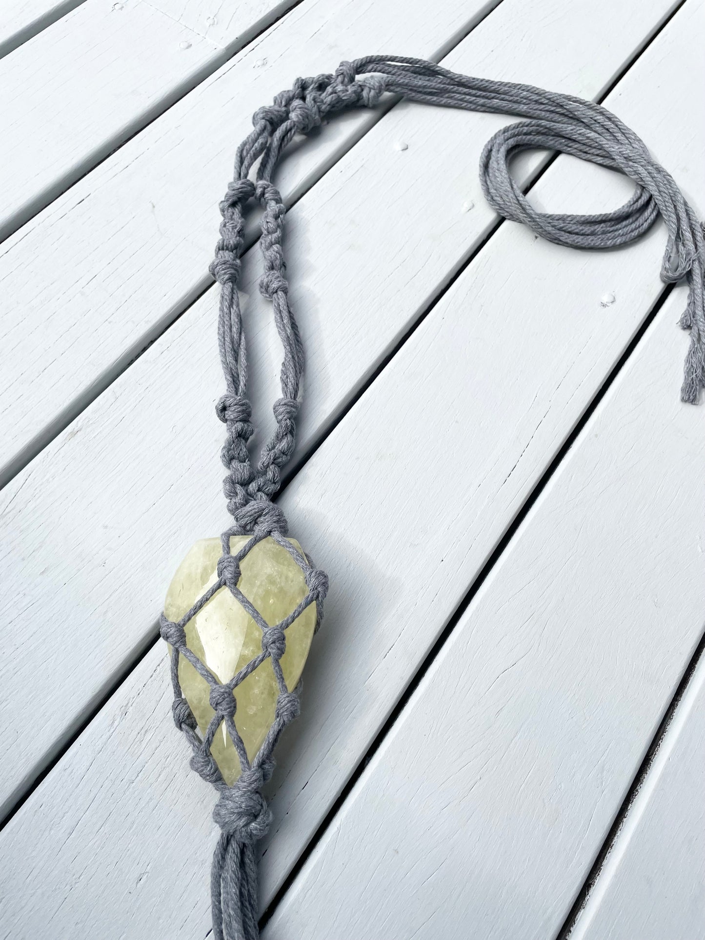 Made by Wayne Macrame Hanging - Citrine Dome