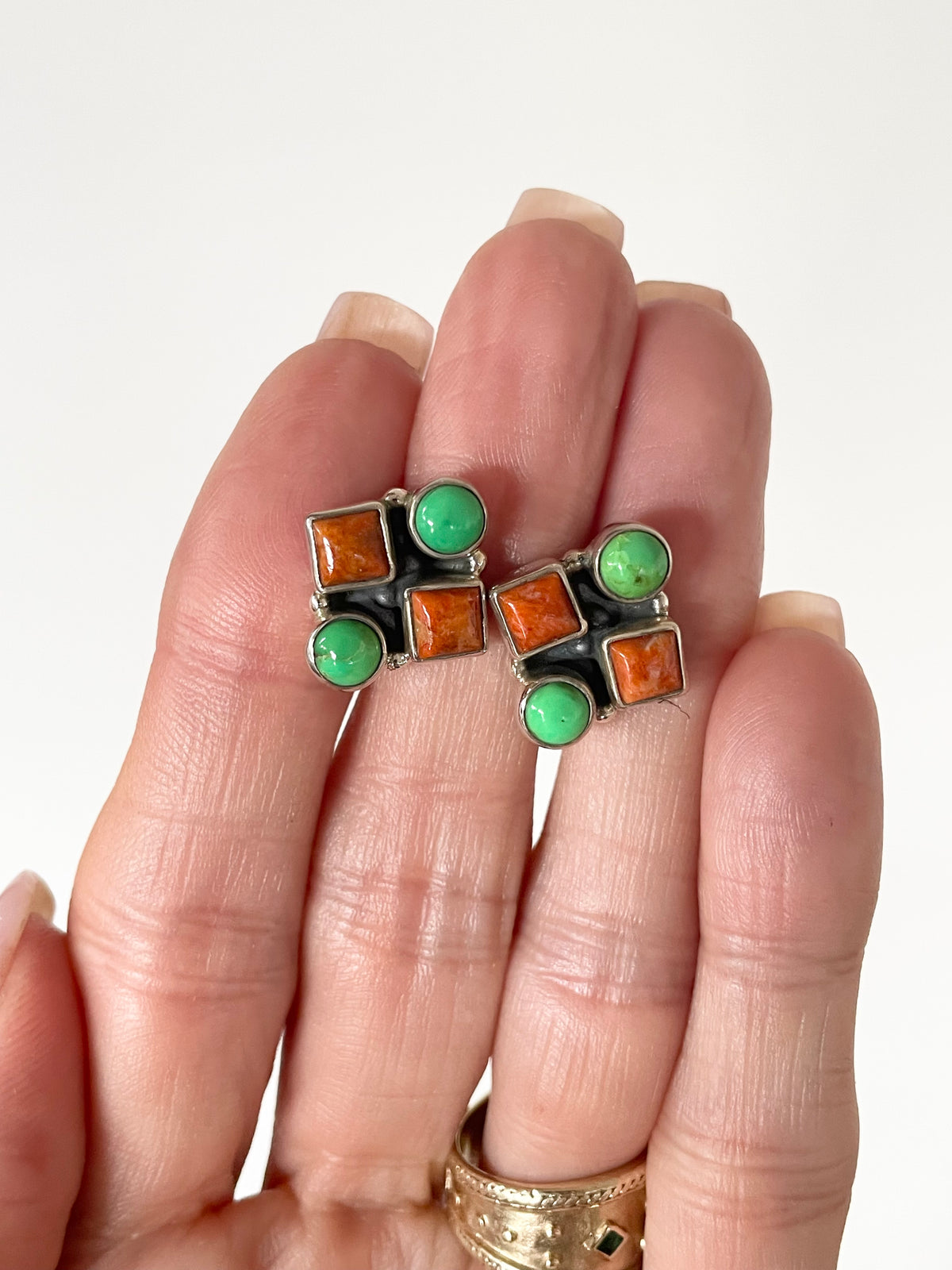 Mojave Turquoise & Copper Turquoise Studs