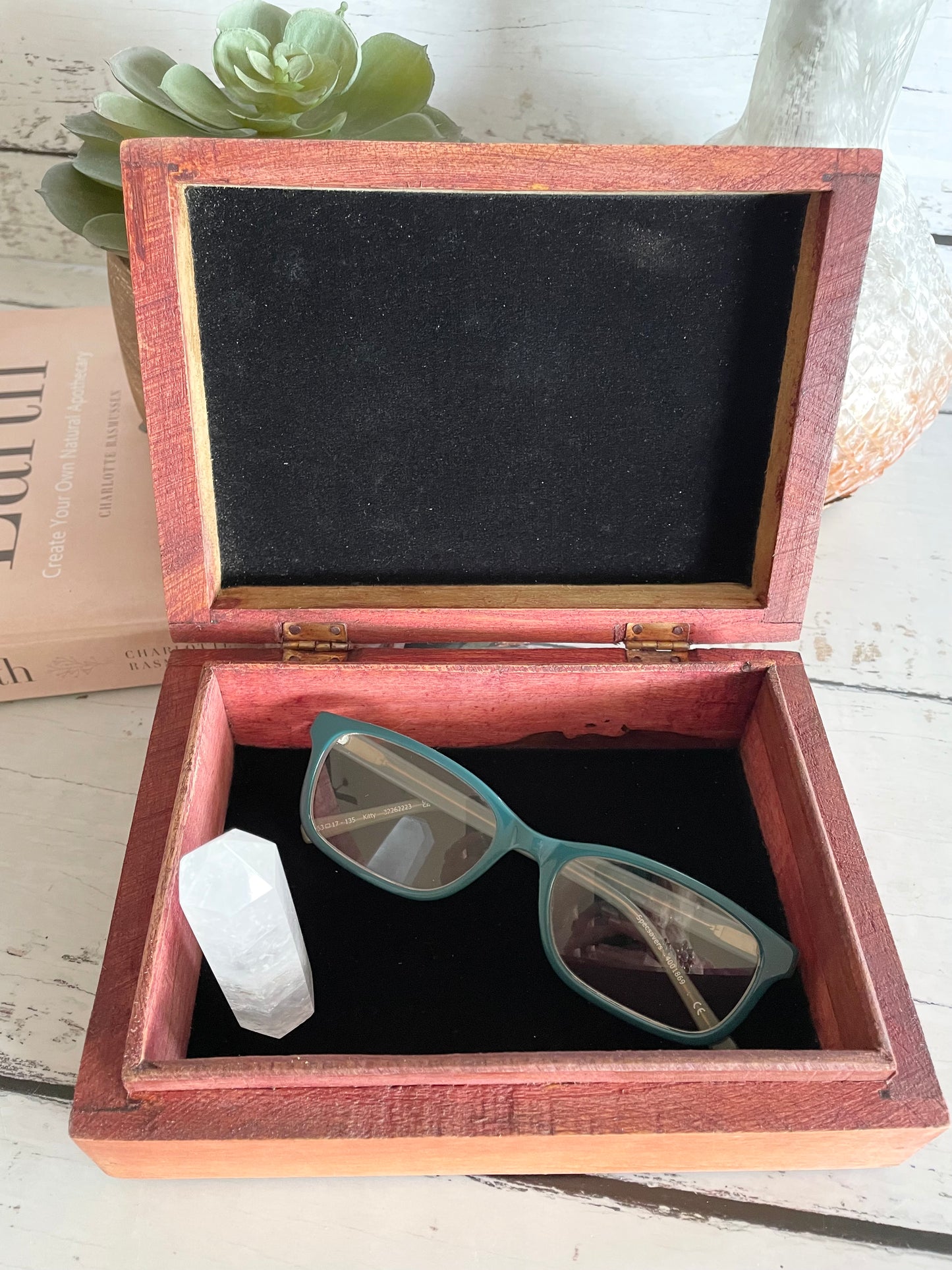 Wooden Trinket Box ~ Triple Moon