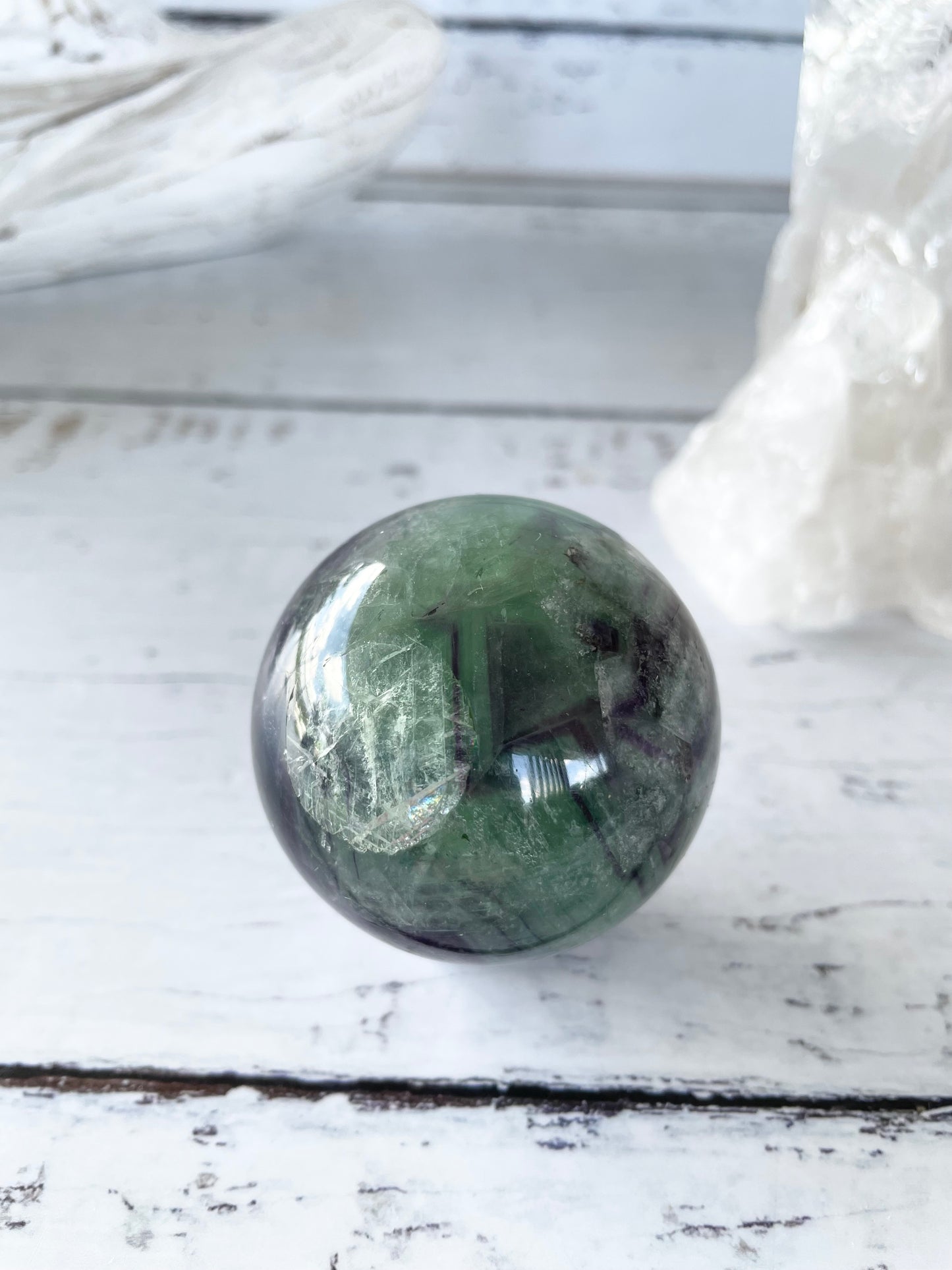 Rainbow Fluorite Sphere Includes Holder