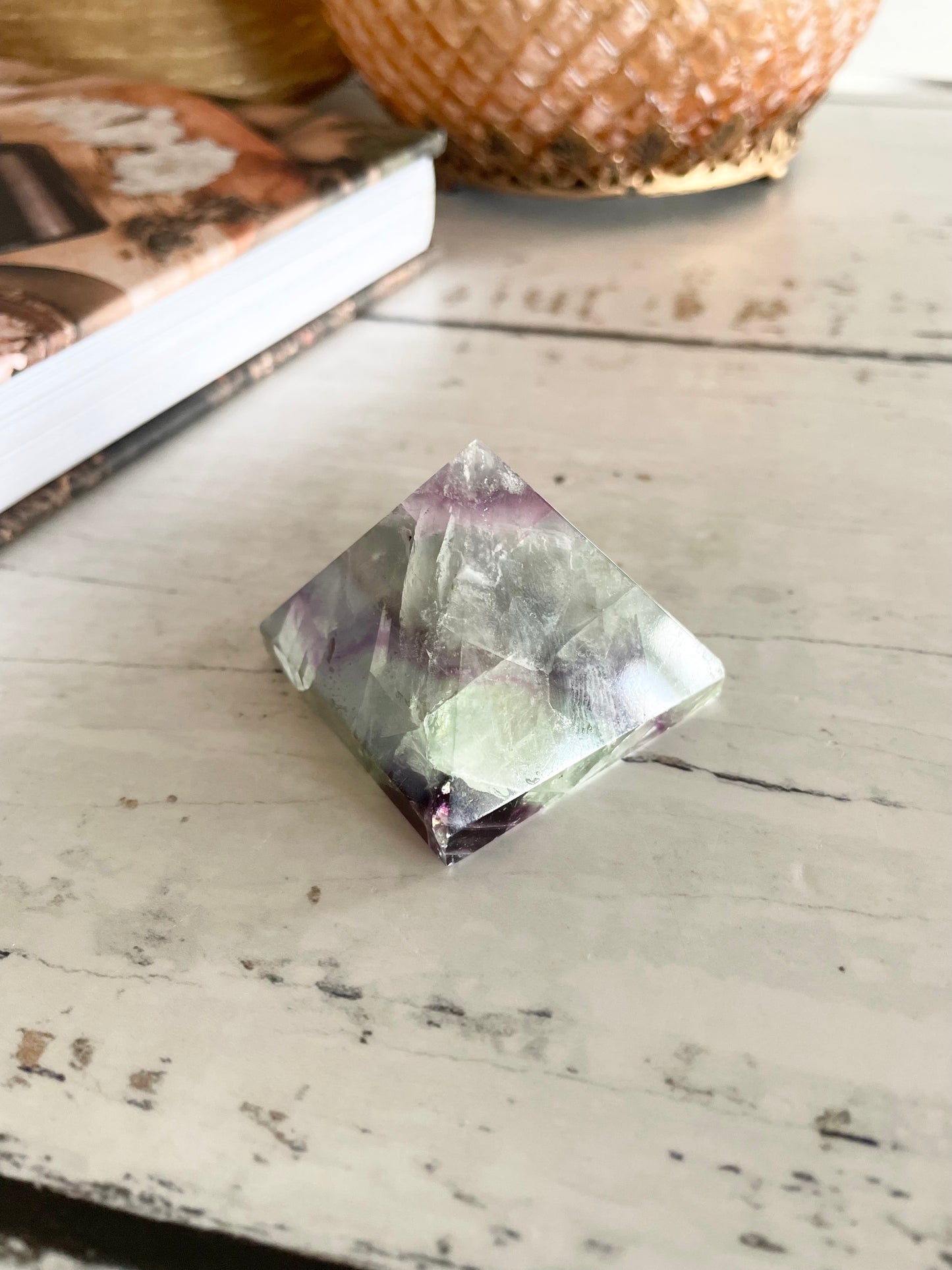 Rainbow Fluorite Pyramid