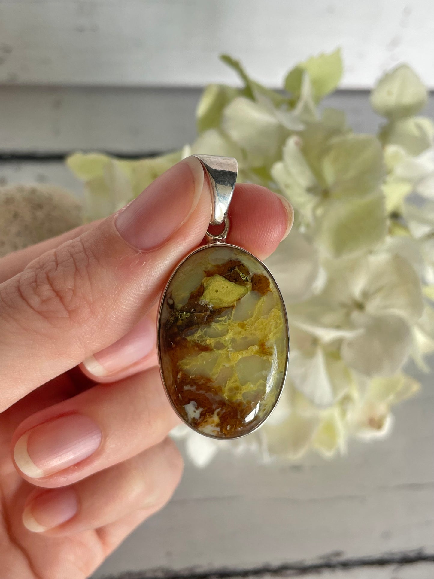 Madagascan Pistachio Opal Pendant