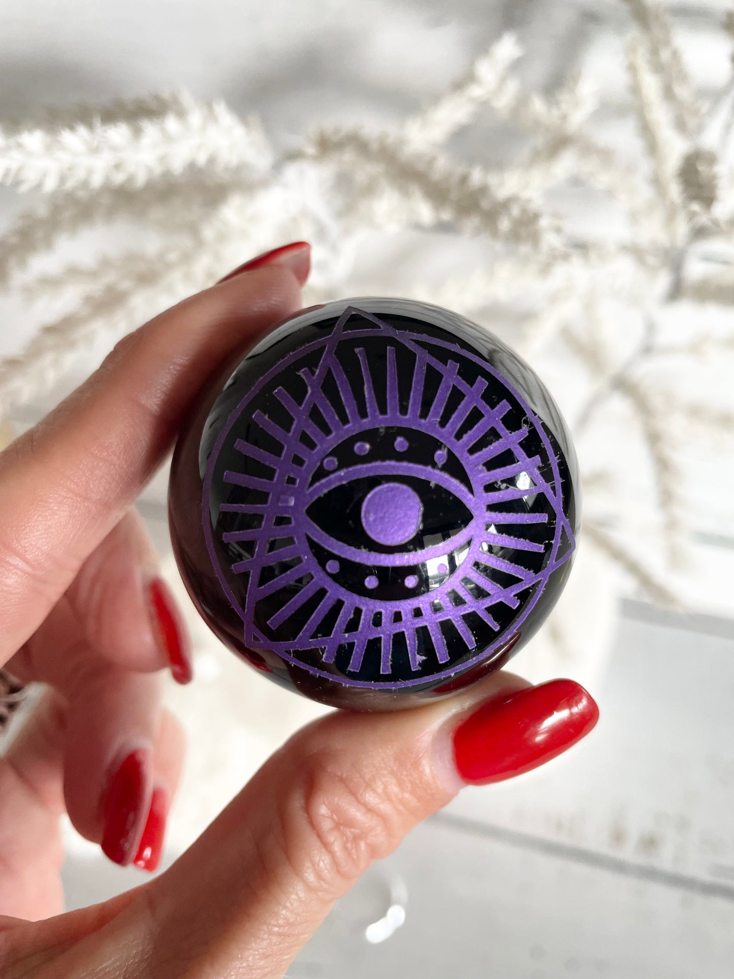 Black Obsidian Sphere includes holder