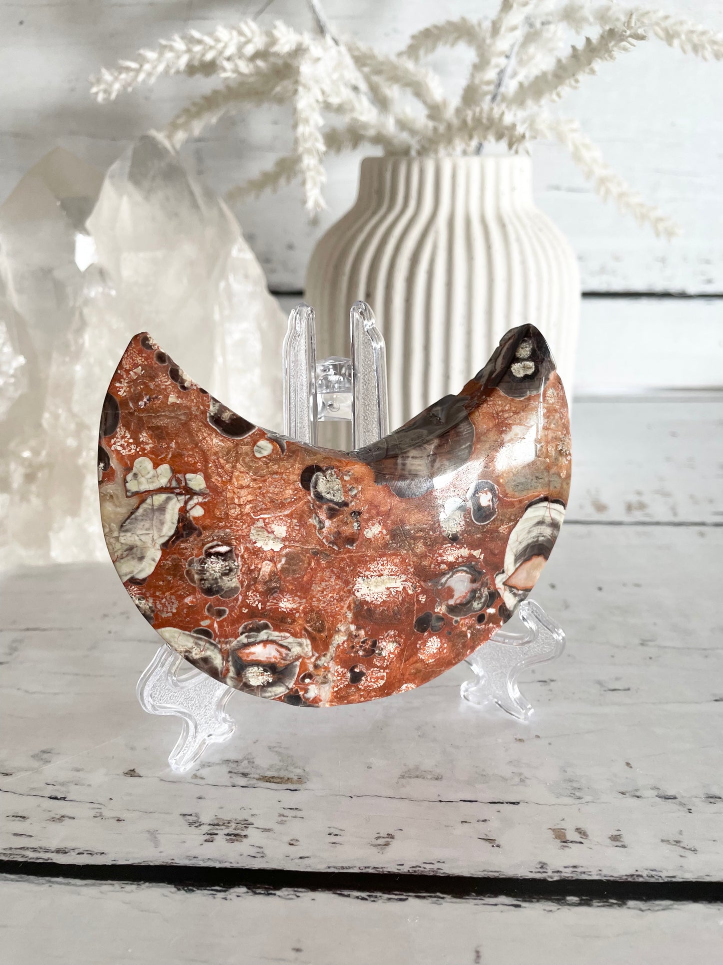 Fortune Agate Crescent Moon