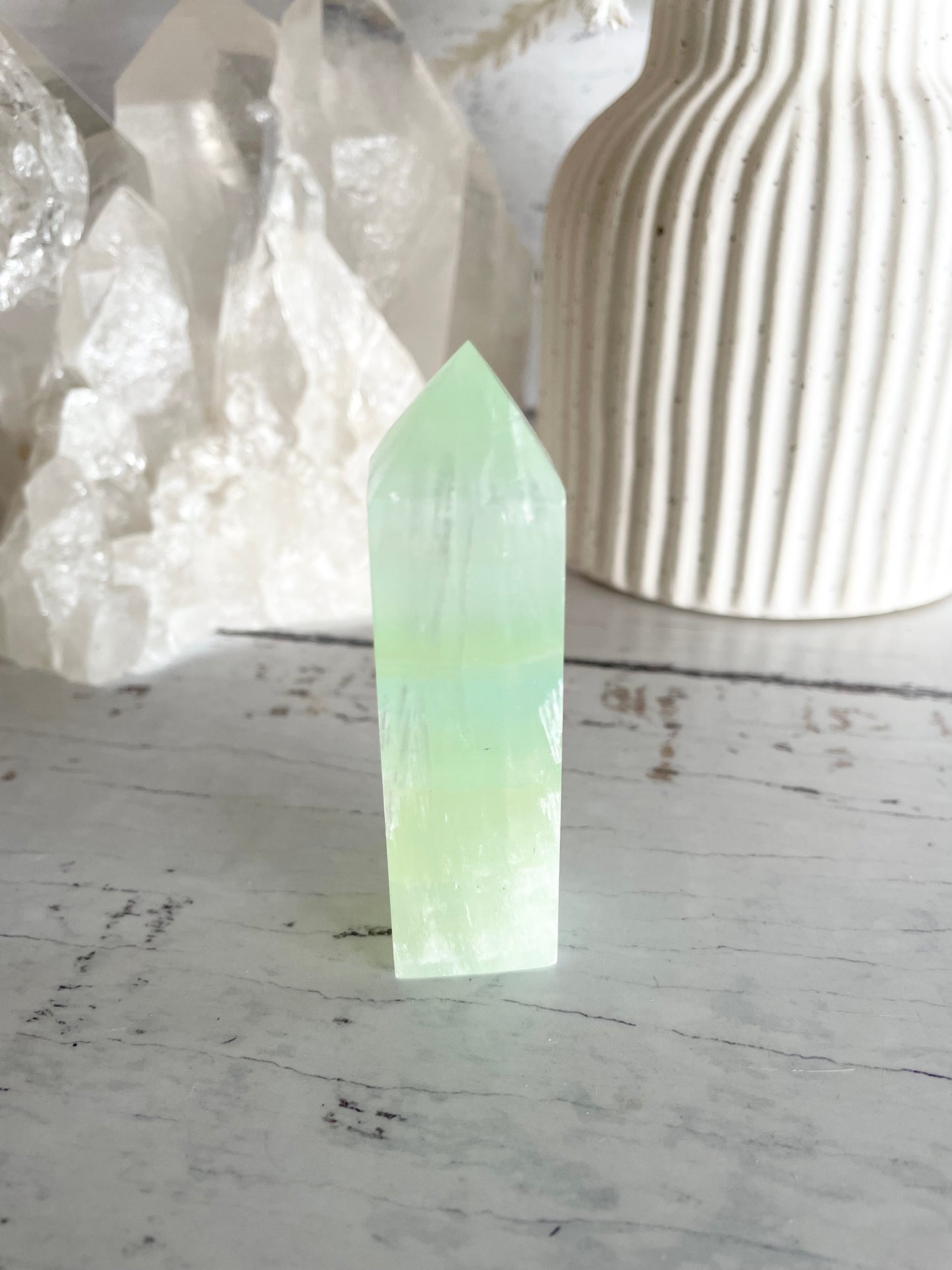 Pistachio Calcite Obelisk