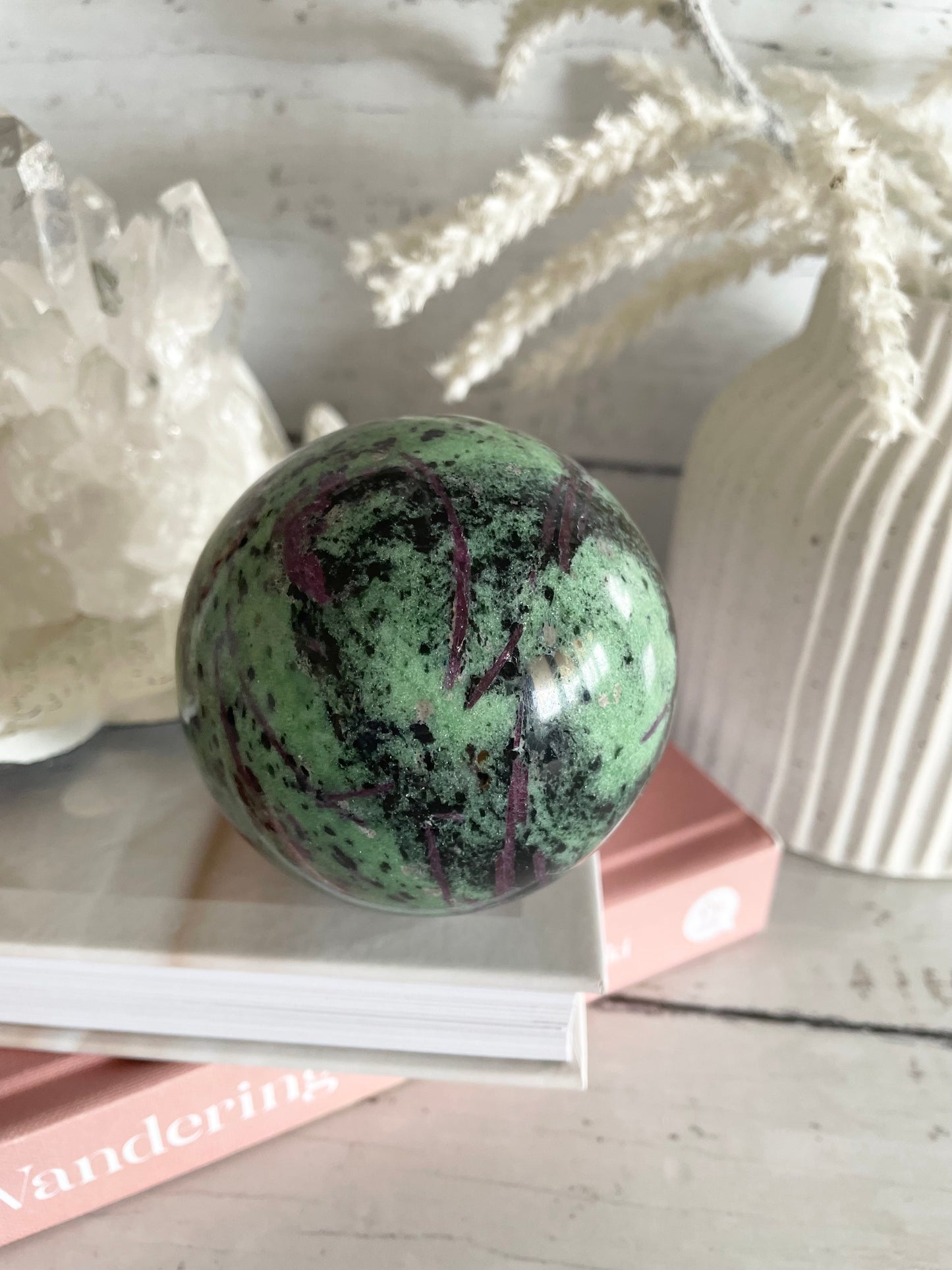 Ruby Zoisite Sphere Includes Holder