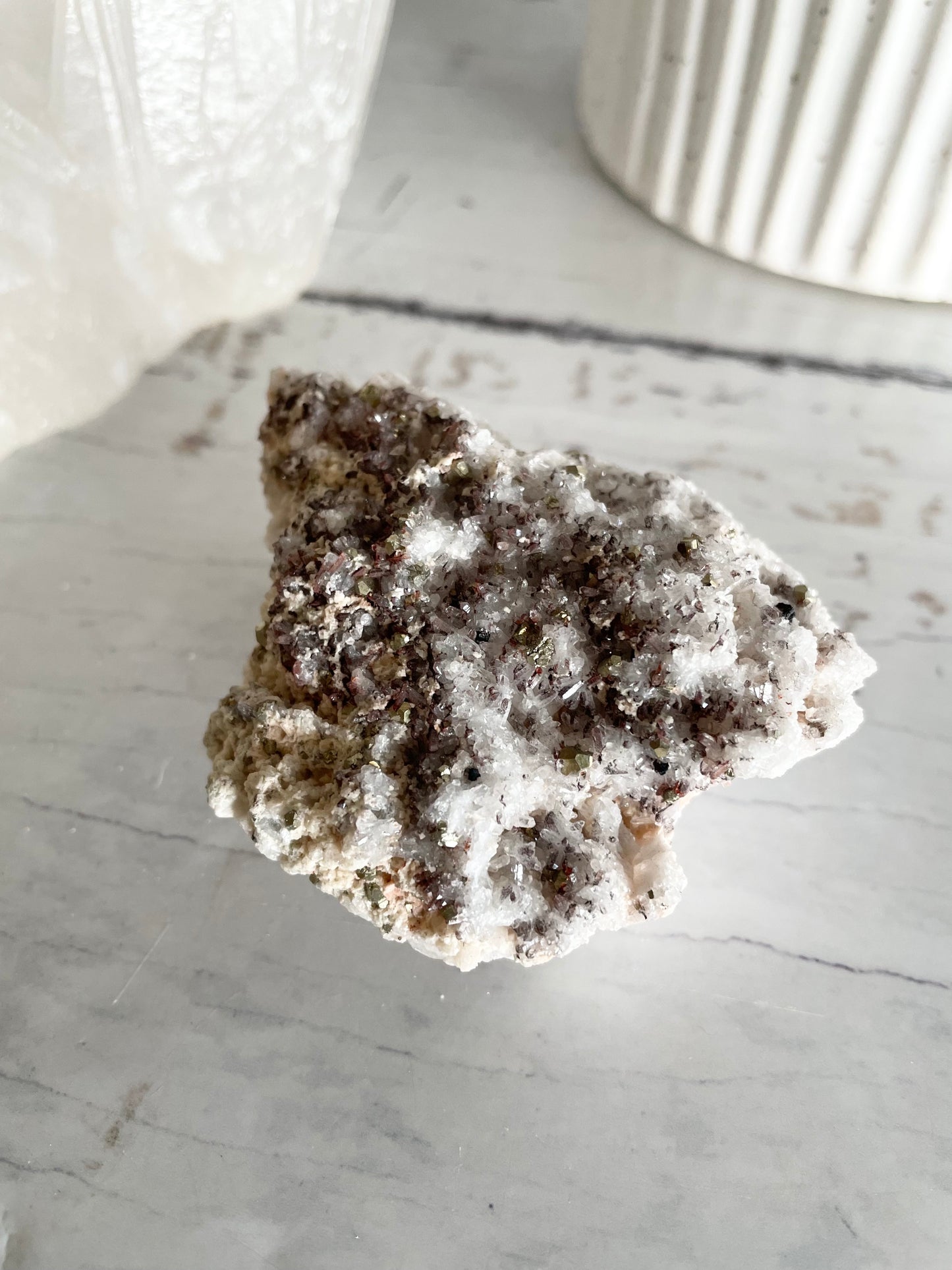 Quartz Pyrite Cluster