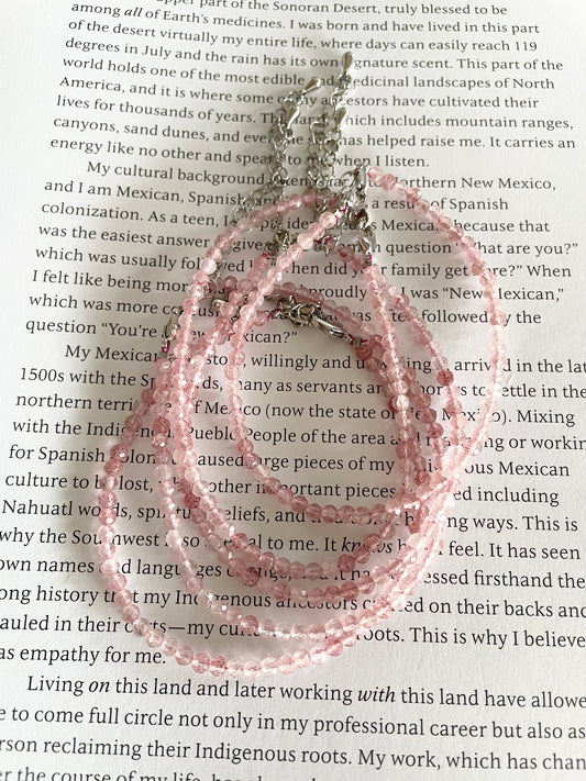 Faceted Bracelet ~ Strawberry Quartz
