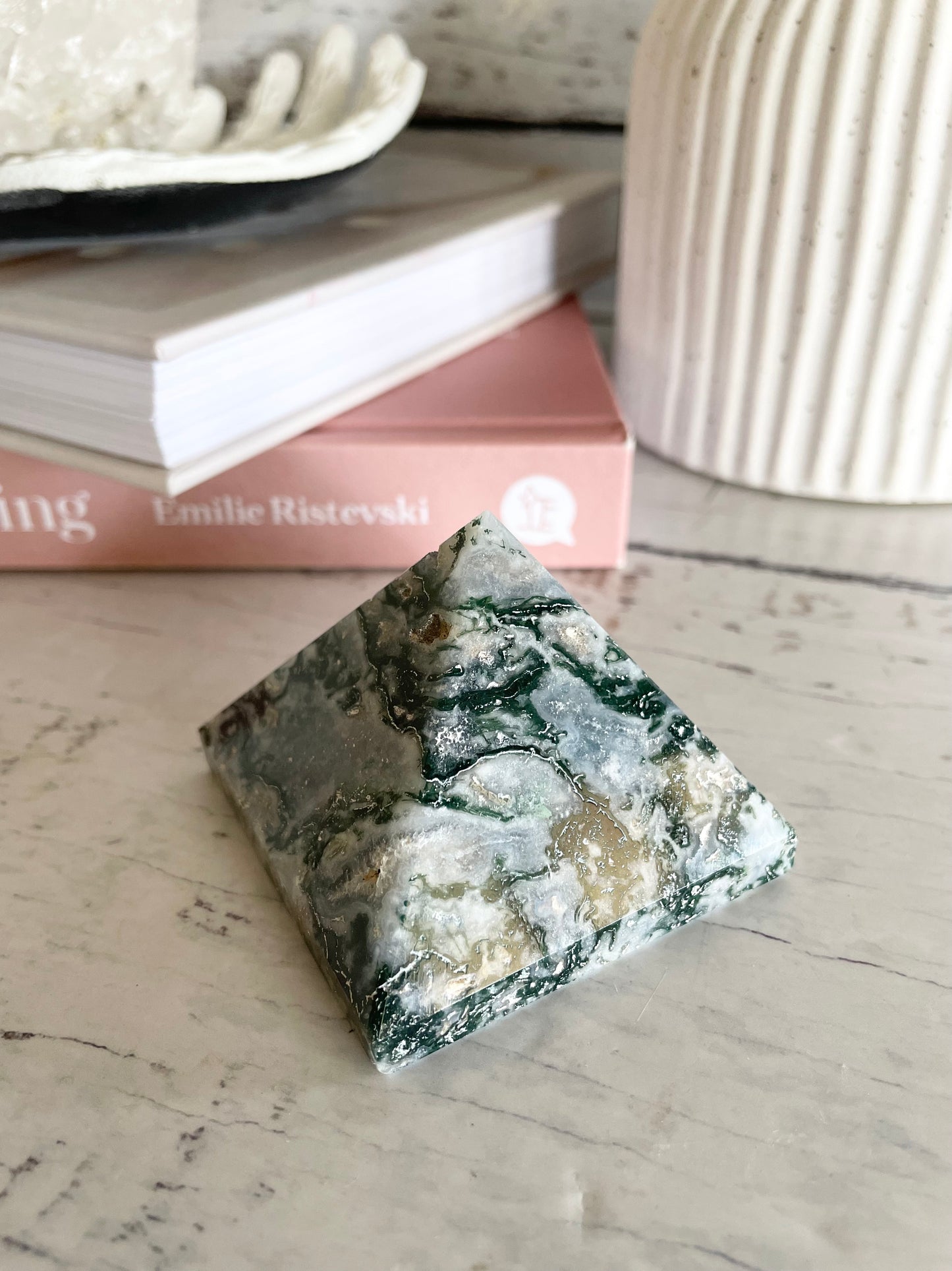 Moss Agate Pyramid