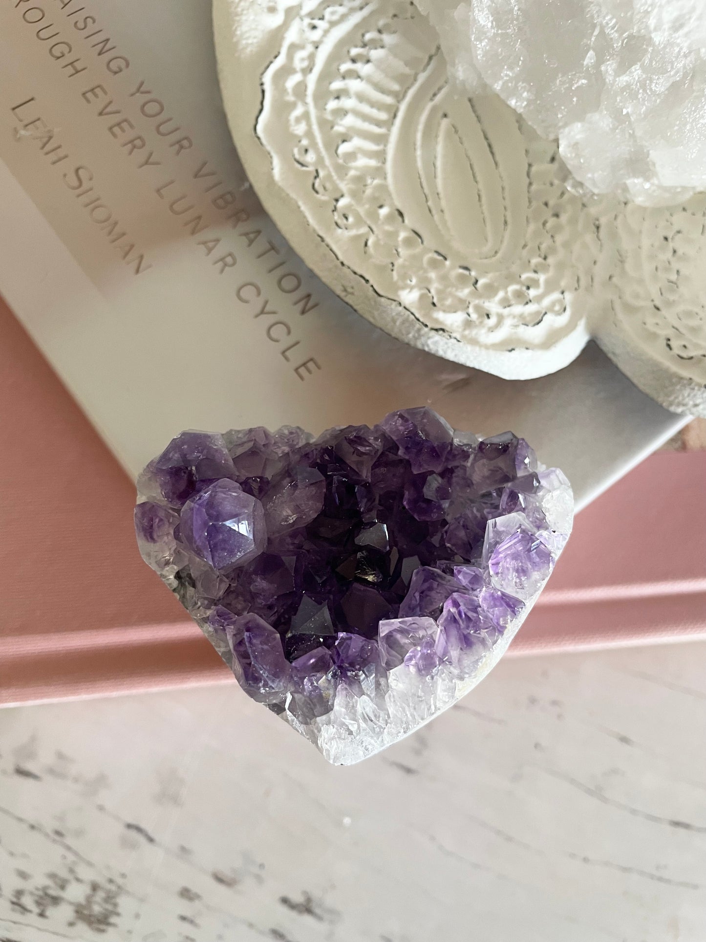 Amethyst Cluster Heart