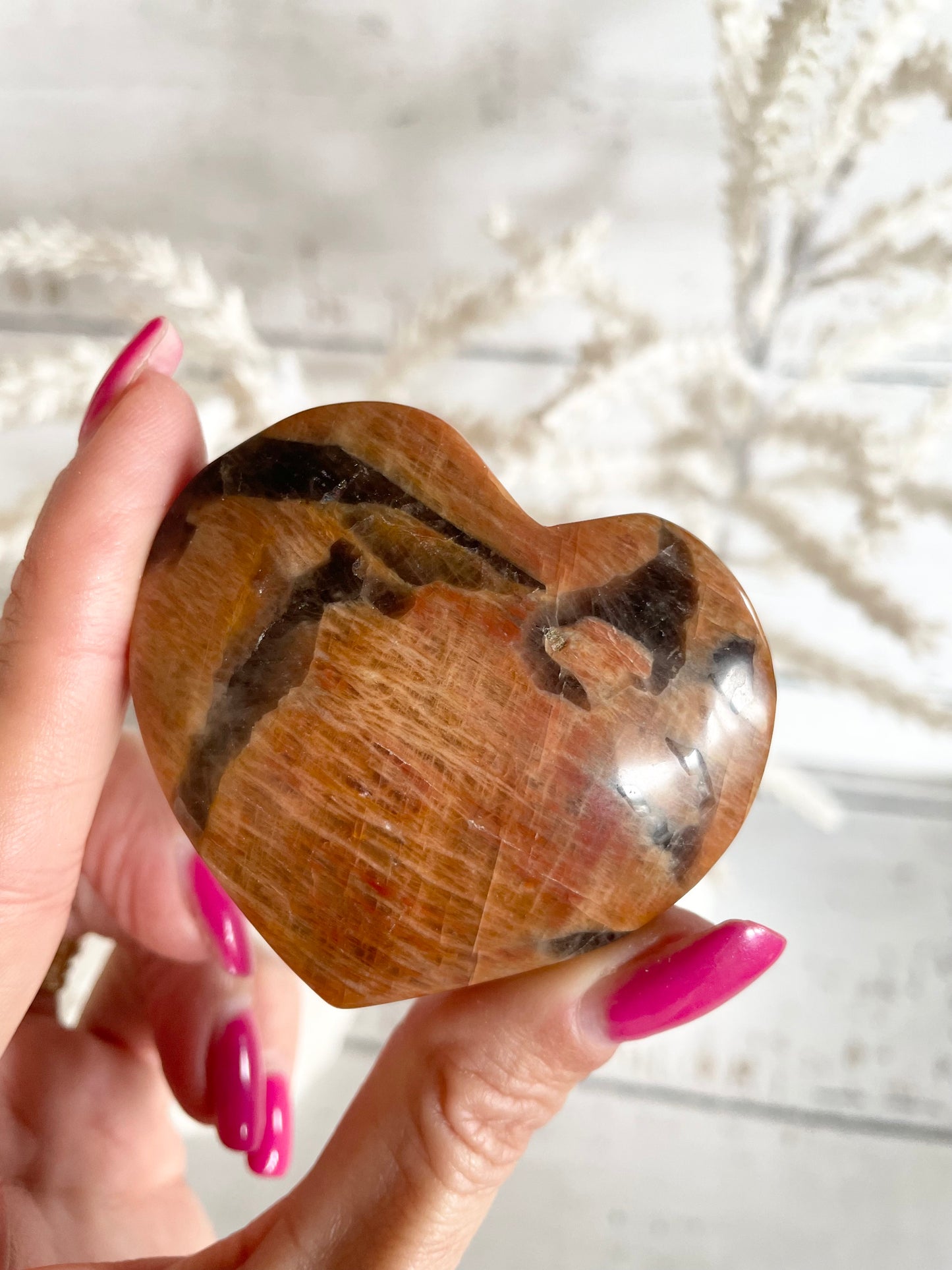 Smoky Quartz & Sunstone Heart