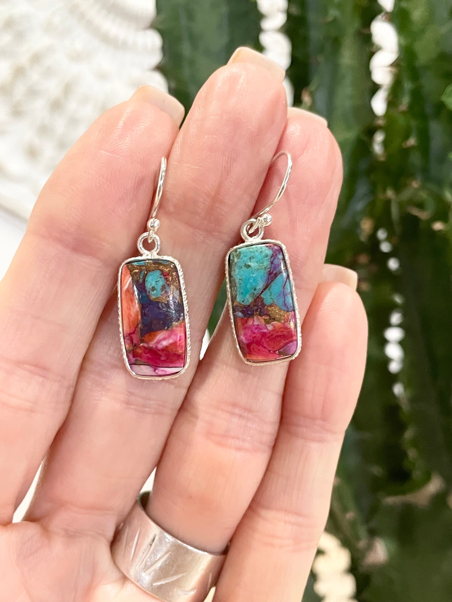 Spiny Oyster/Kingman Turquoise Dangles