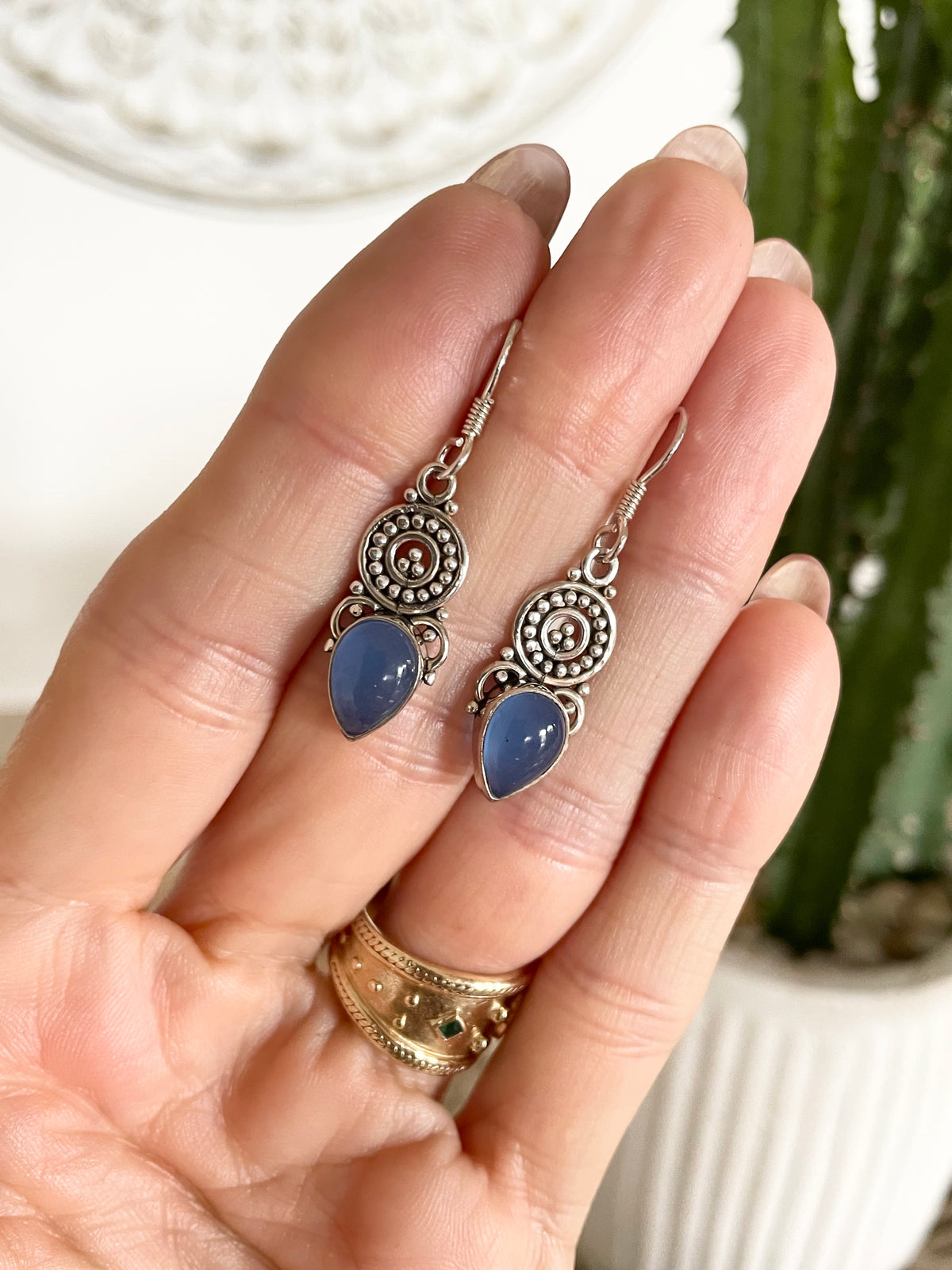 Chalcedony Dangles