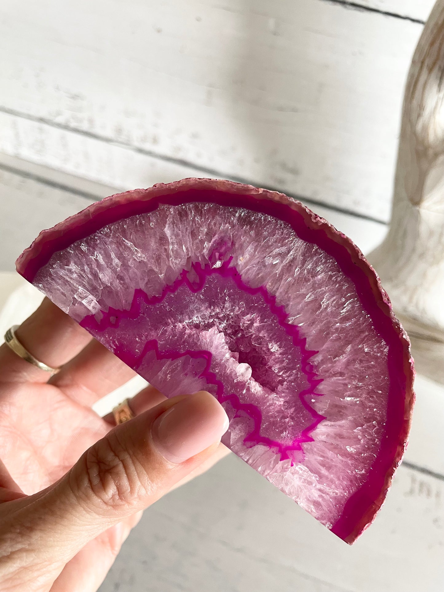Agate Druzy Geode ~ Pink
