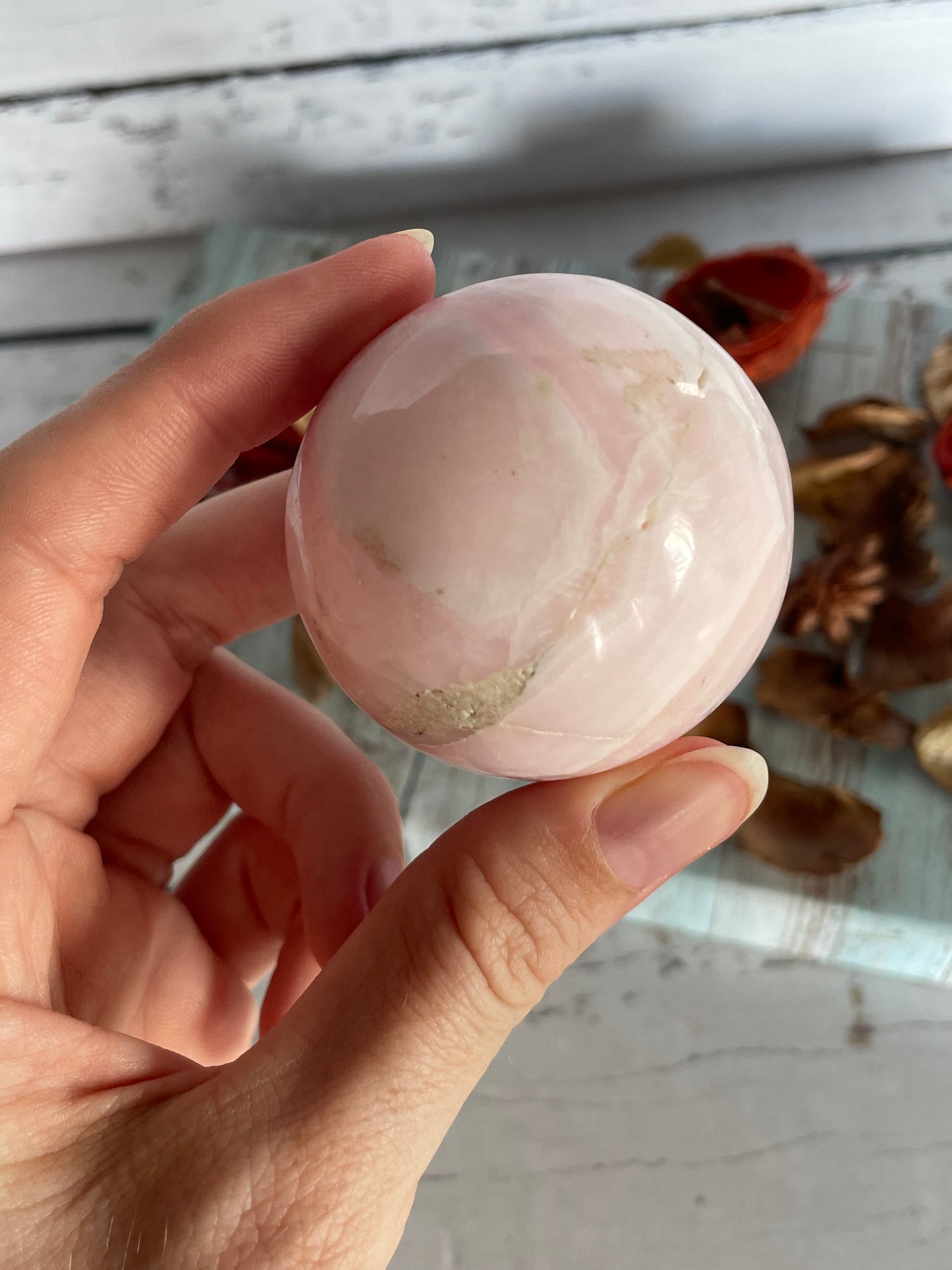 Mangano Calcite Sphere Includes Holder