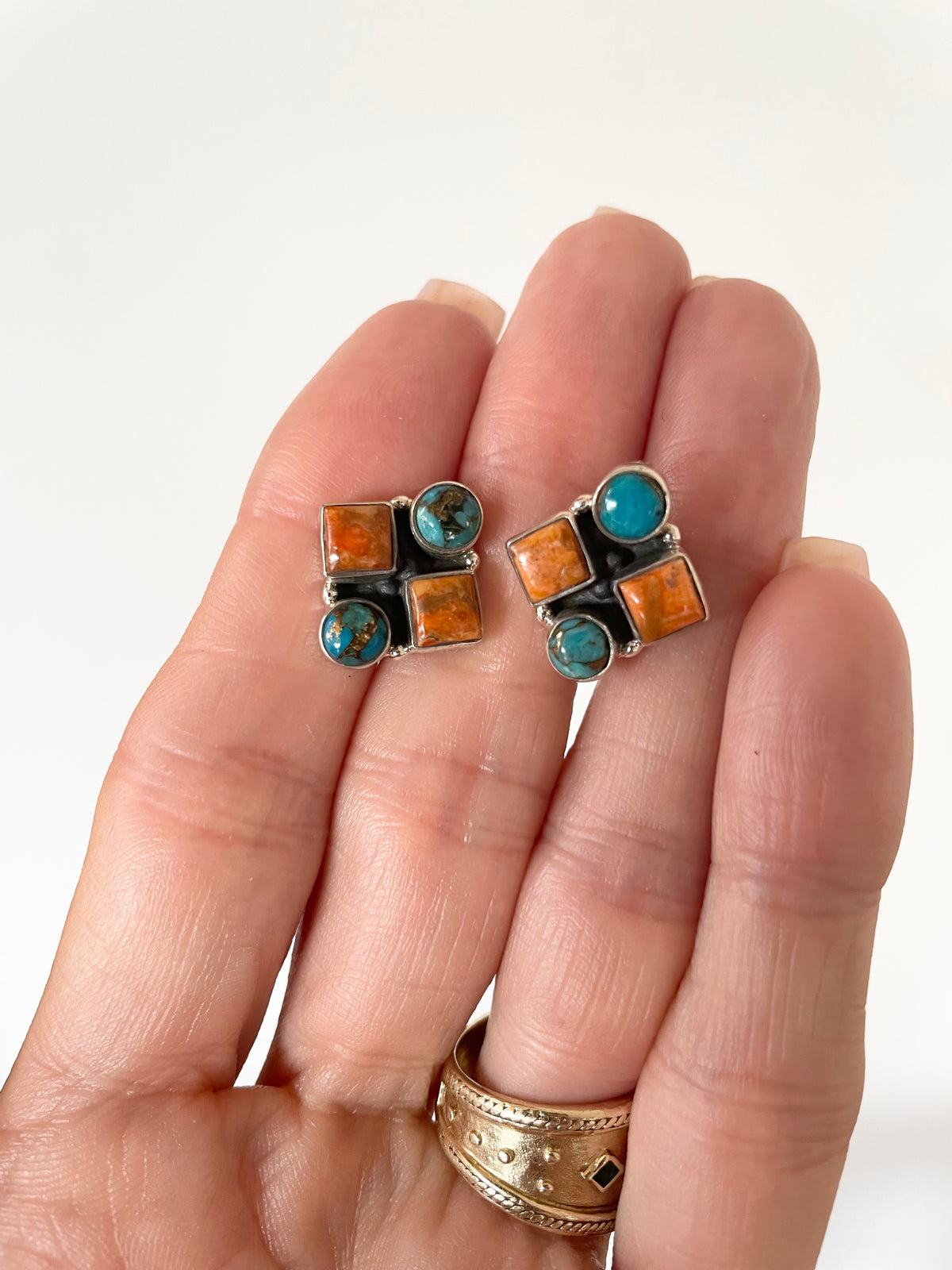 Mojave Turquoise & Copper Turquoise Studs