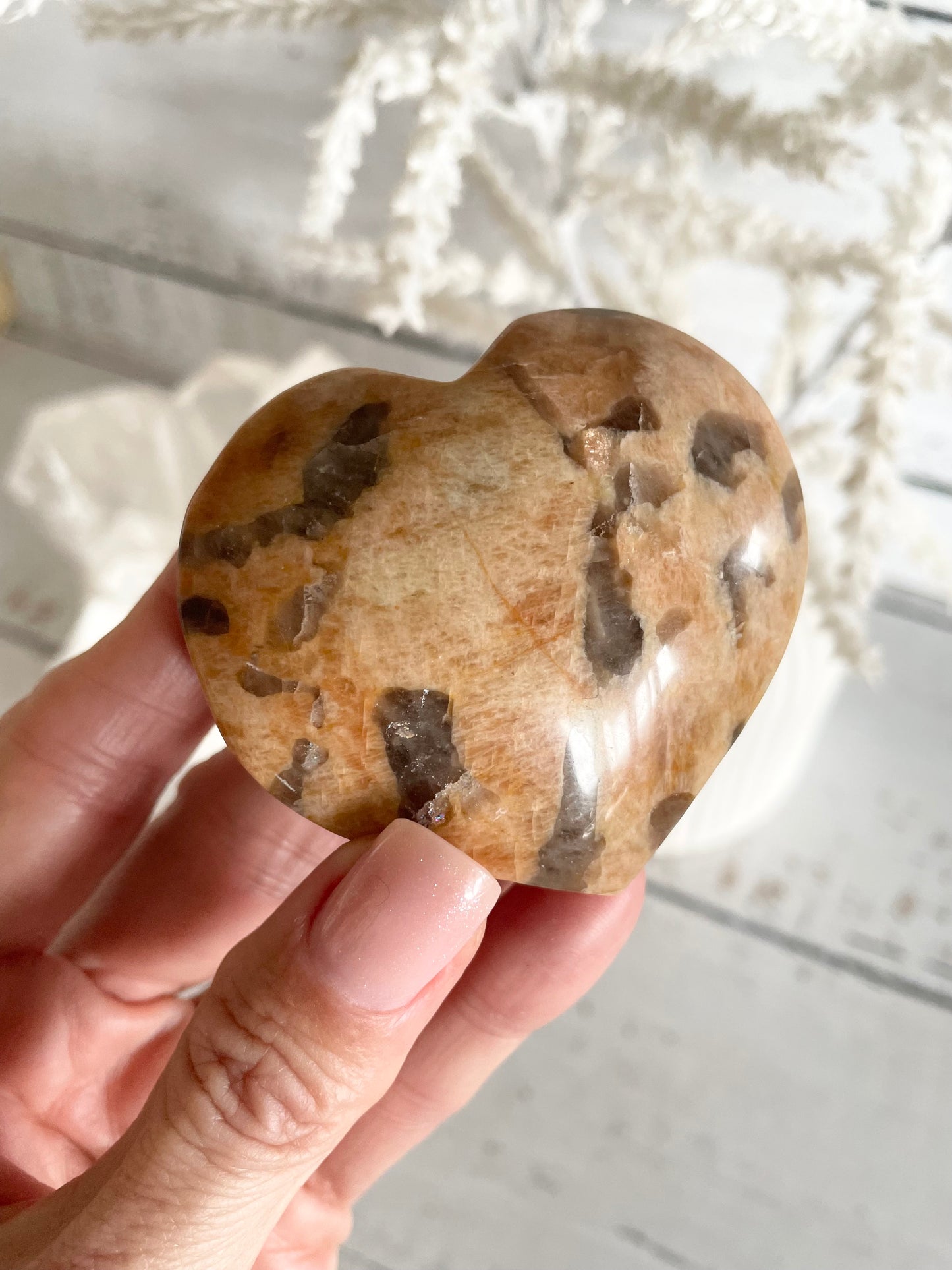 Smoky Quartz & Sunstone Heart